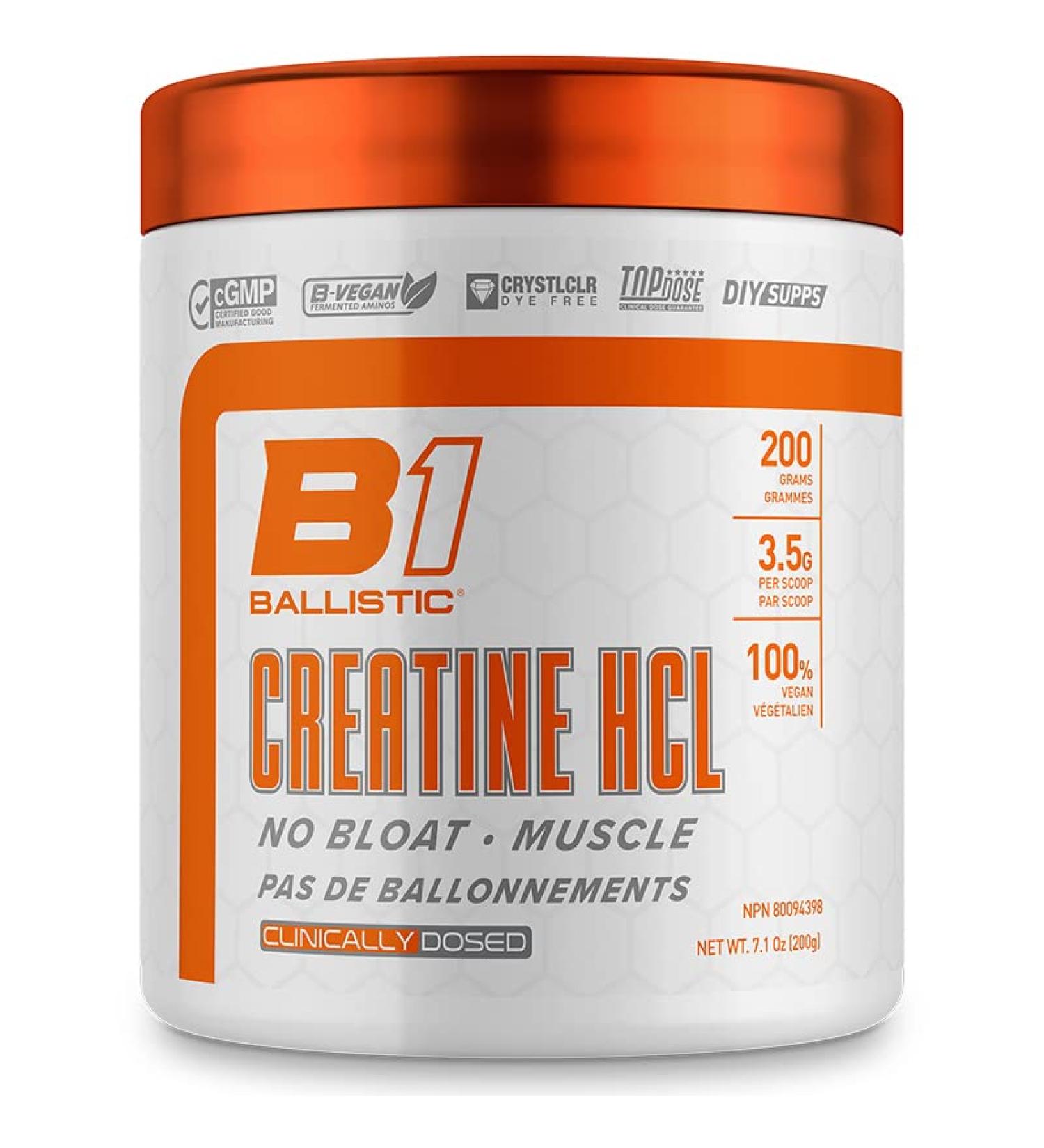 Ballistic Supps Creatine HCL 200 Grams - 57 Servings per Full Scoop - Buy Online on SooperMarket.com