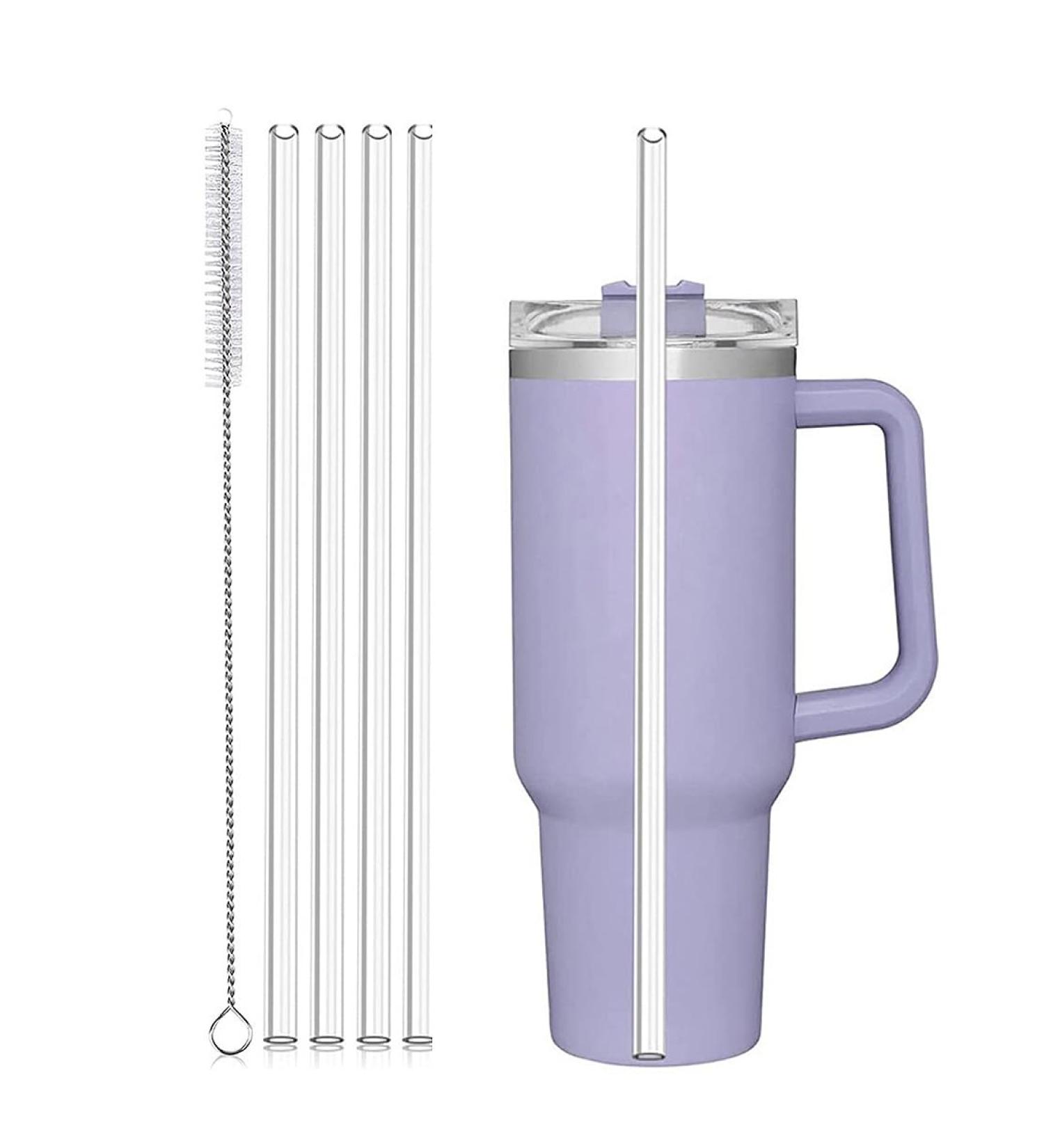 4Pcs Replacement Straws Reusable Straws for Stanley Water Bottles Compatible 30oz 20oz 14oz Tumbler with Cleaning Brush Plastic(Clear) - Buy Online on SooperMarket.com