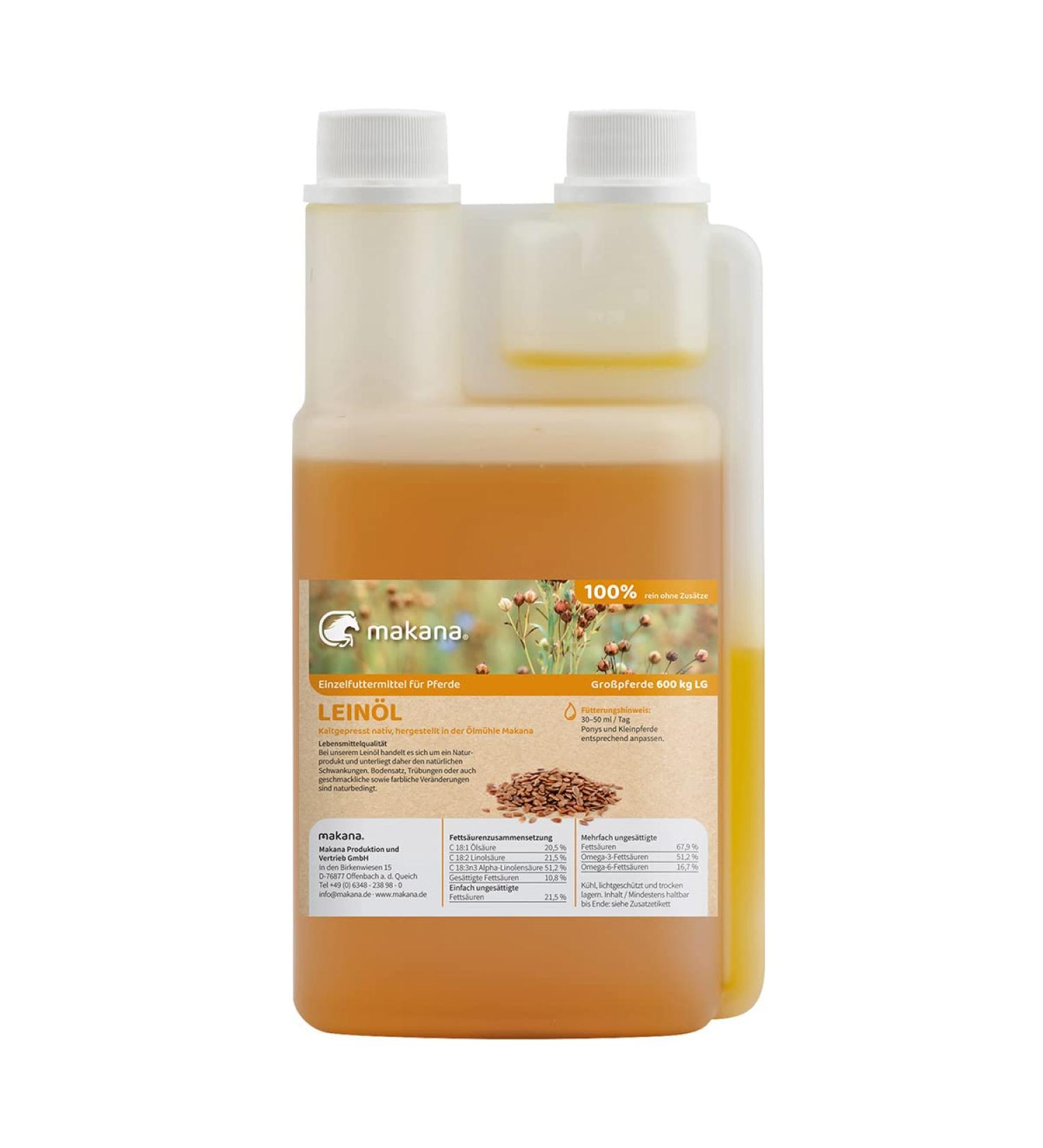 Buy Makana Linseed Oil for Animals - 100% Pure Cold-Pressed 500ml Dosing Bottle - International Shipping - Buy Online on SooperMarket.com
