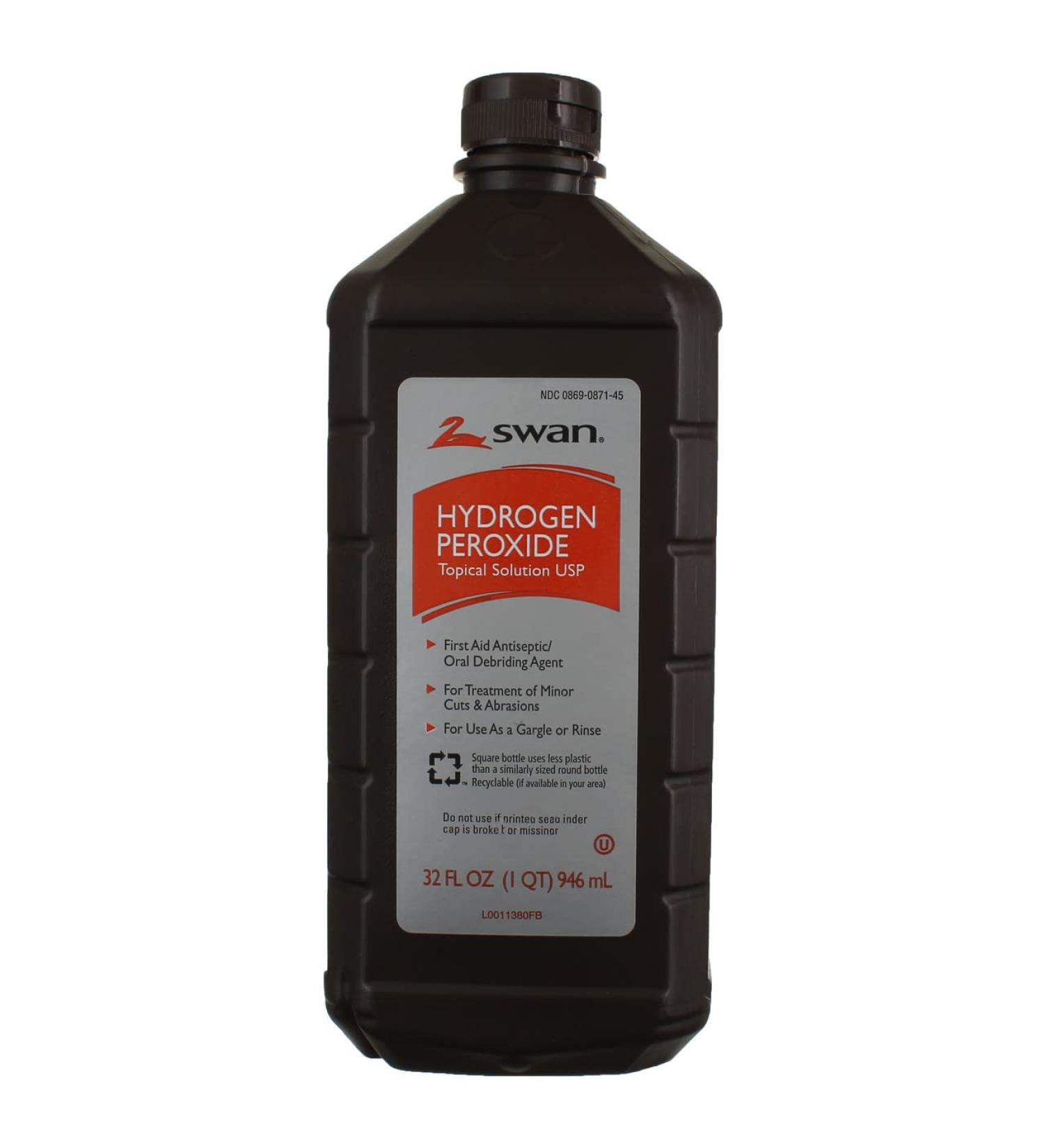 Swan 0869470710 Hydrogen Peroxide 32 oz - Powerful Antiseptic Solution - Buy Online on SooperMarket.com