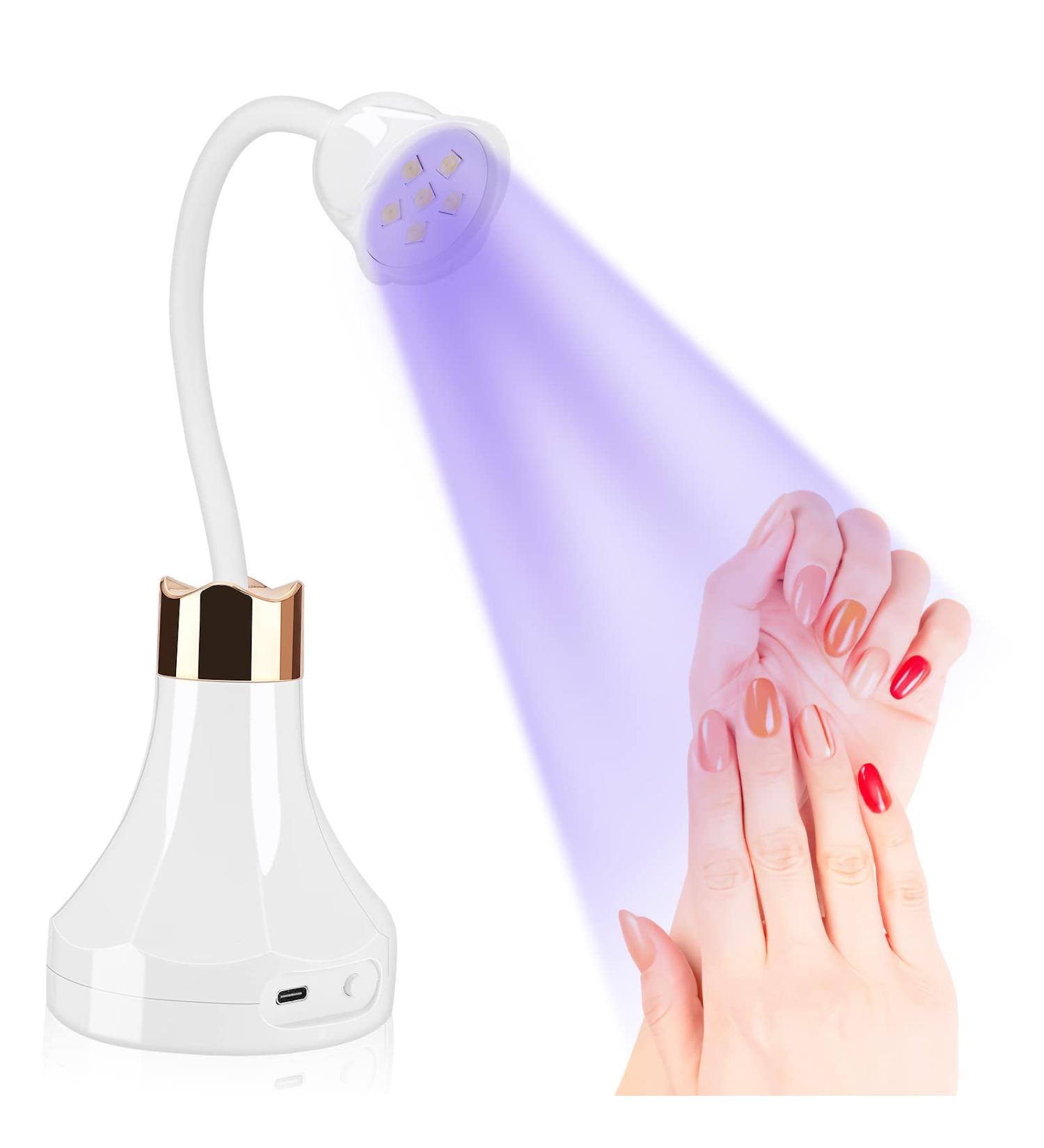 Rose Mini Nail Dryer - Aceshop 18W UV LED Nail Lamp for Gel Polish, Portable and USB Rechargeable, 360 Rotatable Design - Quick Dry Curing Lamp for DIY Manicure at Home or Salon - Buy Online on SooperMarket.com