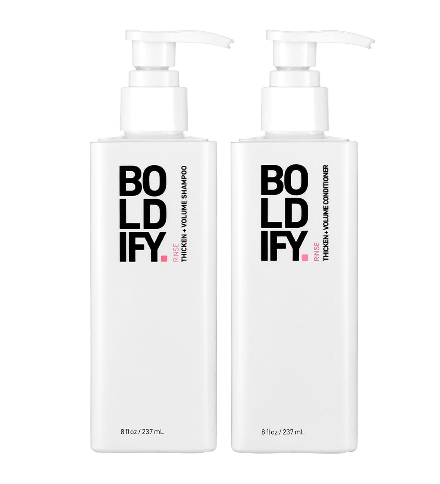 Boldify Shampoo + Conditioner Bundle - Natural Hair Retention & Anti Hair Loss Formula - Volumizing for Fine Hair - Vitamin Enriched for Thicker, Fuller Hair - Cruelty & Sulfate Free - Buy Online on SooperMarket.com