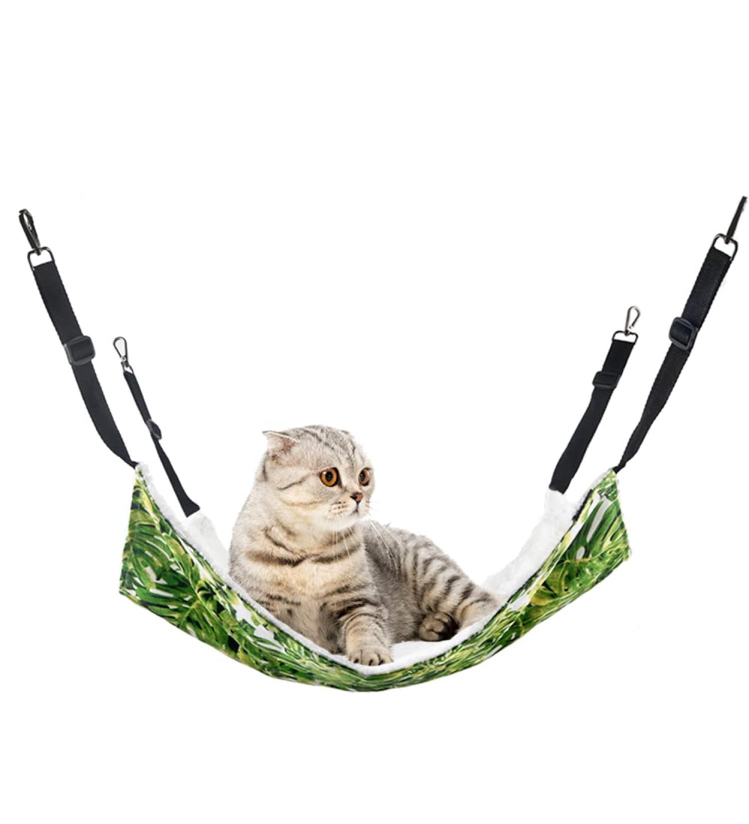 RayCC Adjustable Cat Hammock - Green Leaves Cat Bed for Small Dogs - Buy Online on SooperMarket.com