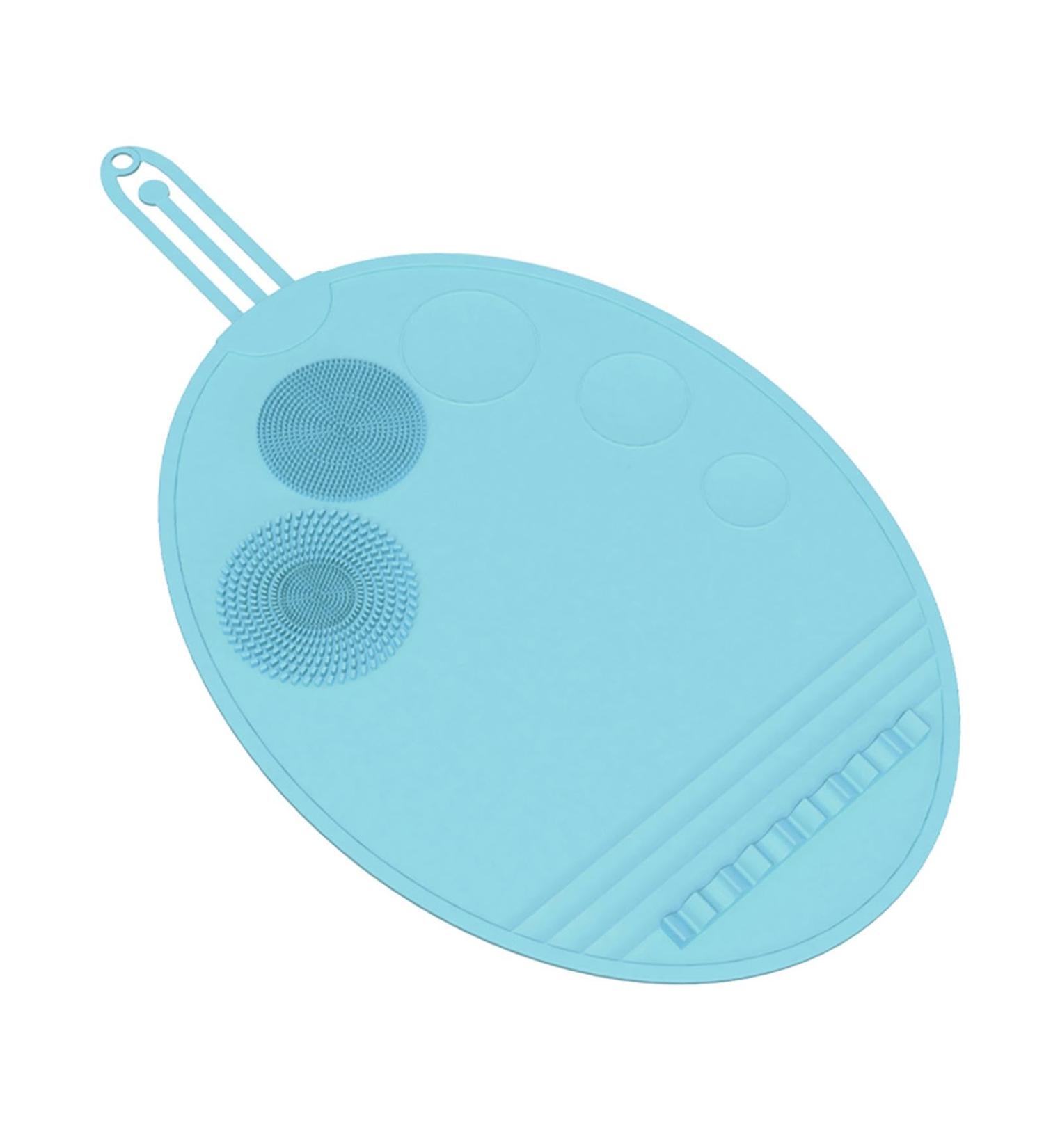 Harilla Brush Cleaning Mat Silicone Makeup Brush Cleaning Mat Lightweight Multipurppose Scrubber Mat for All Brushes blue - Buy Online on SooperMarket.com