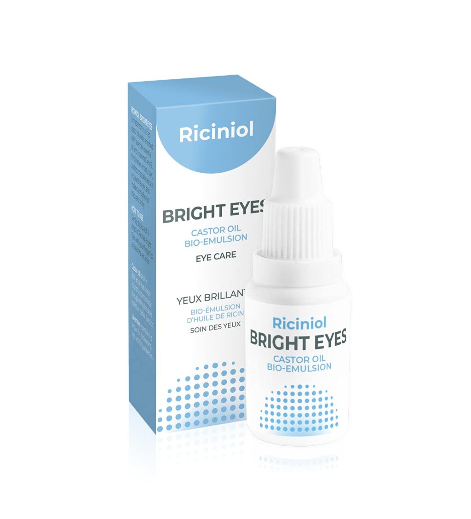 Riciniol Bright Eyes: Castor Oil Emulsion with Vitamin C & E, Lavender Essential Oil - 15ml for Eyelash & Eyebrow Growth - Buy Online on SooperMarket.com