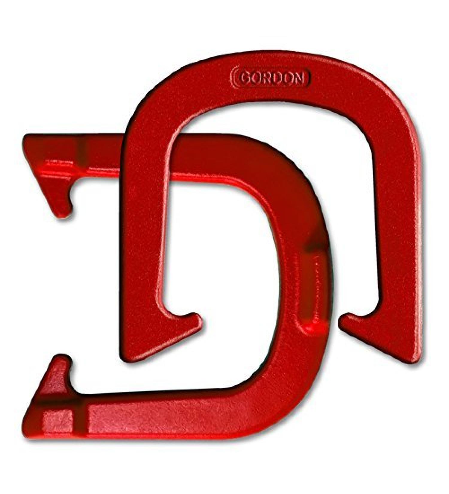 Gordon Professional Pitching Horseshoes - Red Finish - NHPA Sanctioned for Tournament Play - Drop Forged Construction - One Pair (2 Shoes) - Medium Weight