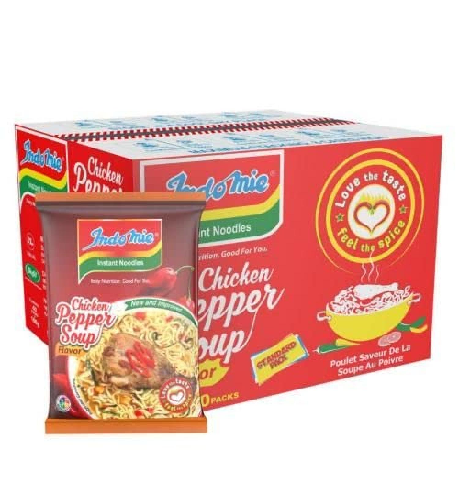 Blue Mountain Peak Indomie Instant Noodles Chicken Pepper Soup 100g Box of 40 - Product of Nigeria - Buy Online on SooperMarket.com