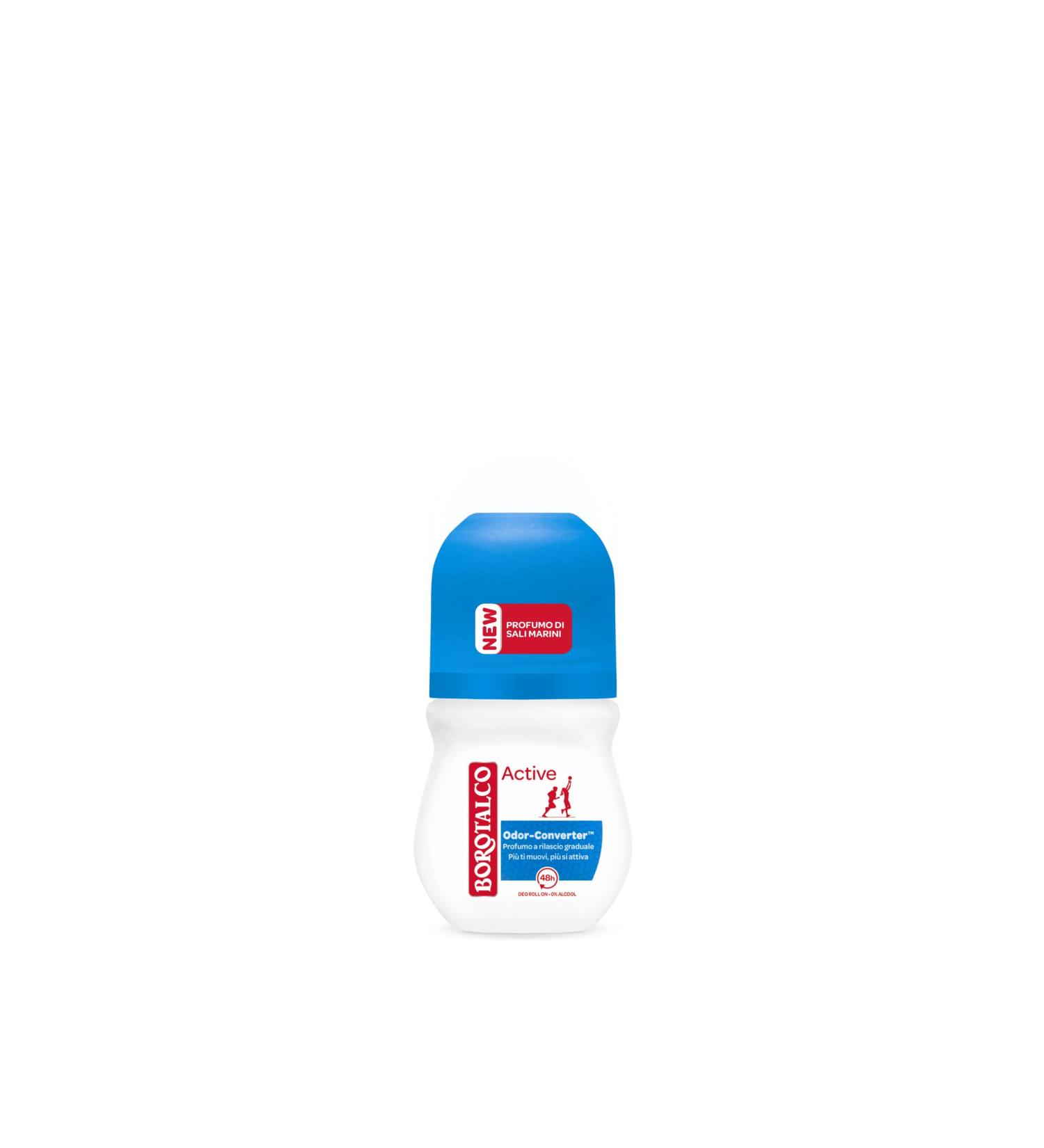 Borotalco Deo Roll-On Active Mineral Salt 50ml - Natural Odor Protection - International Shipping Available - Buy Online on SooperMarket.com