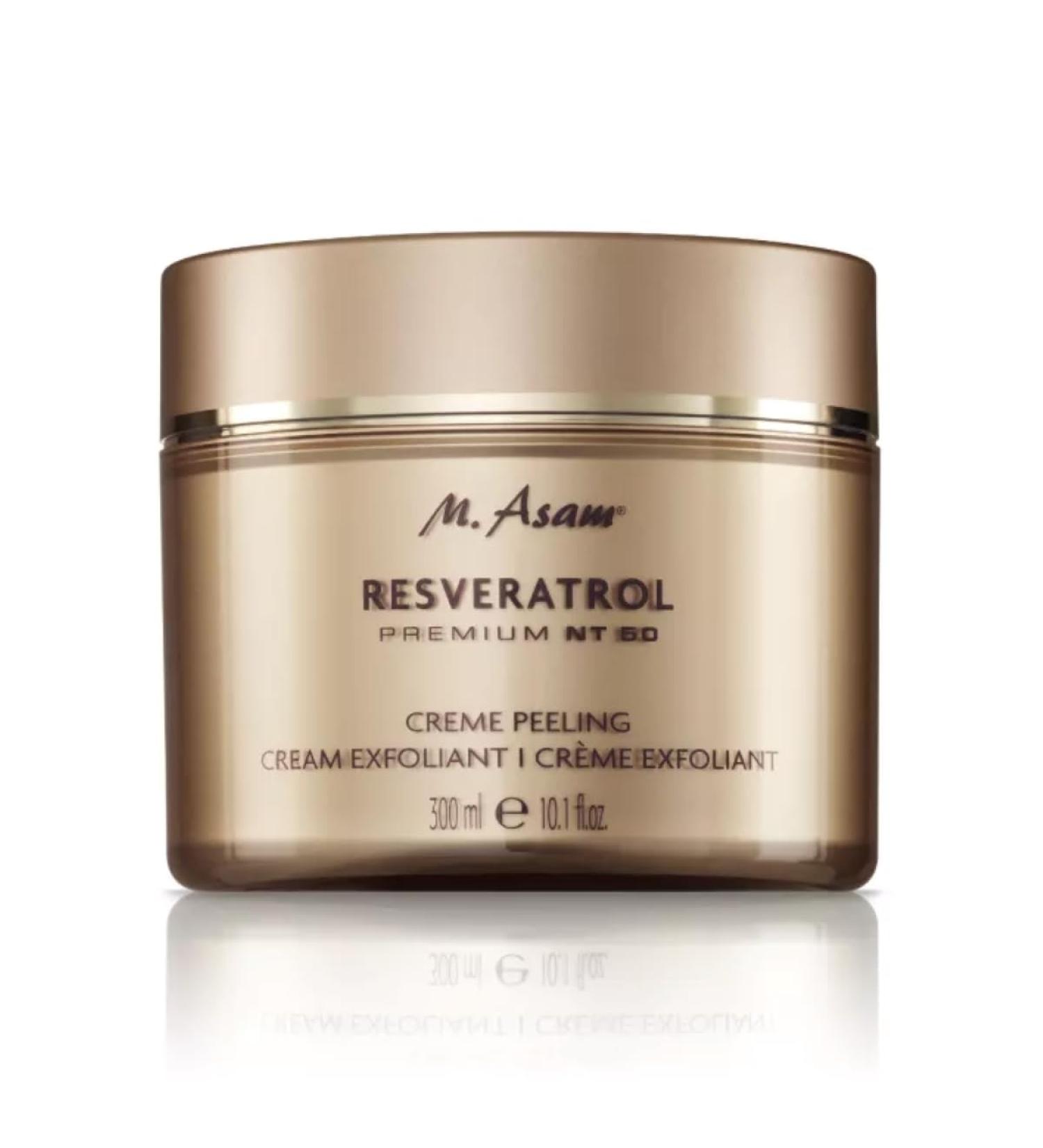 M. Asam Resveratrol Premium NT50 Creme Peeling (300 ml) - peeling for face & body with hyaluronic acid vitamin E&SHEABORT combats horny skin areas & gives a fresh complexion
