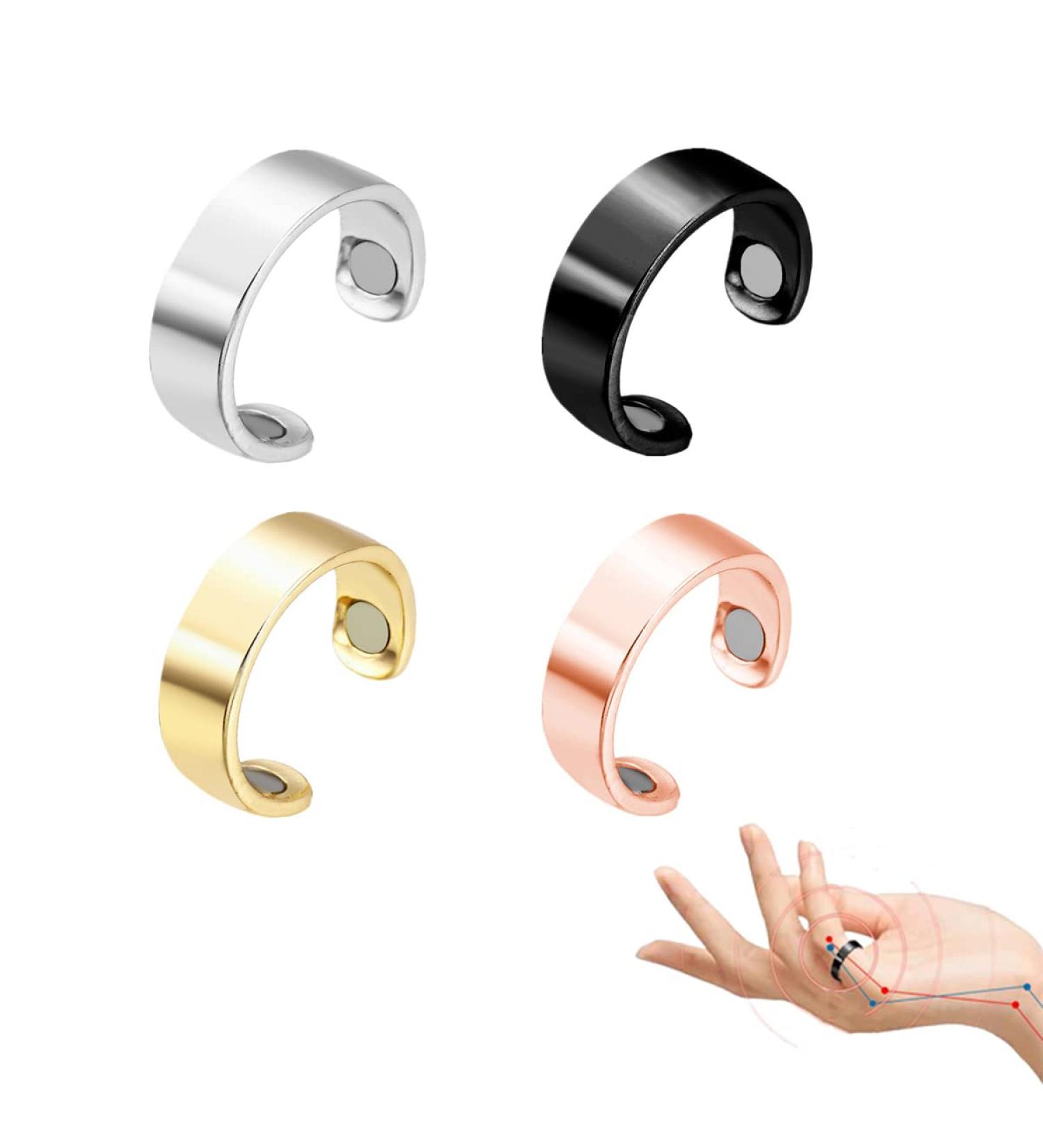 EWTDHGB 4PCS Blood Sugar Control Ring Adjustable Blood Glucose Control Ring Therapeutic Magnetic Therapy Ring Pain Relief for Arthritis Blood Flow and Carpal Tunnel - Buy Online on SooperMarket.com