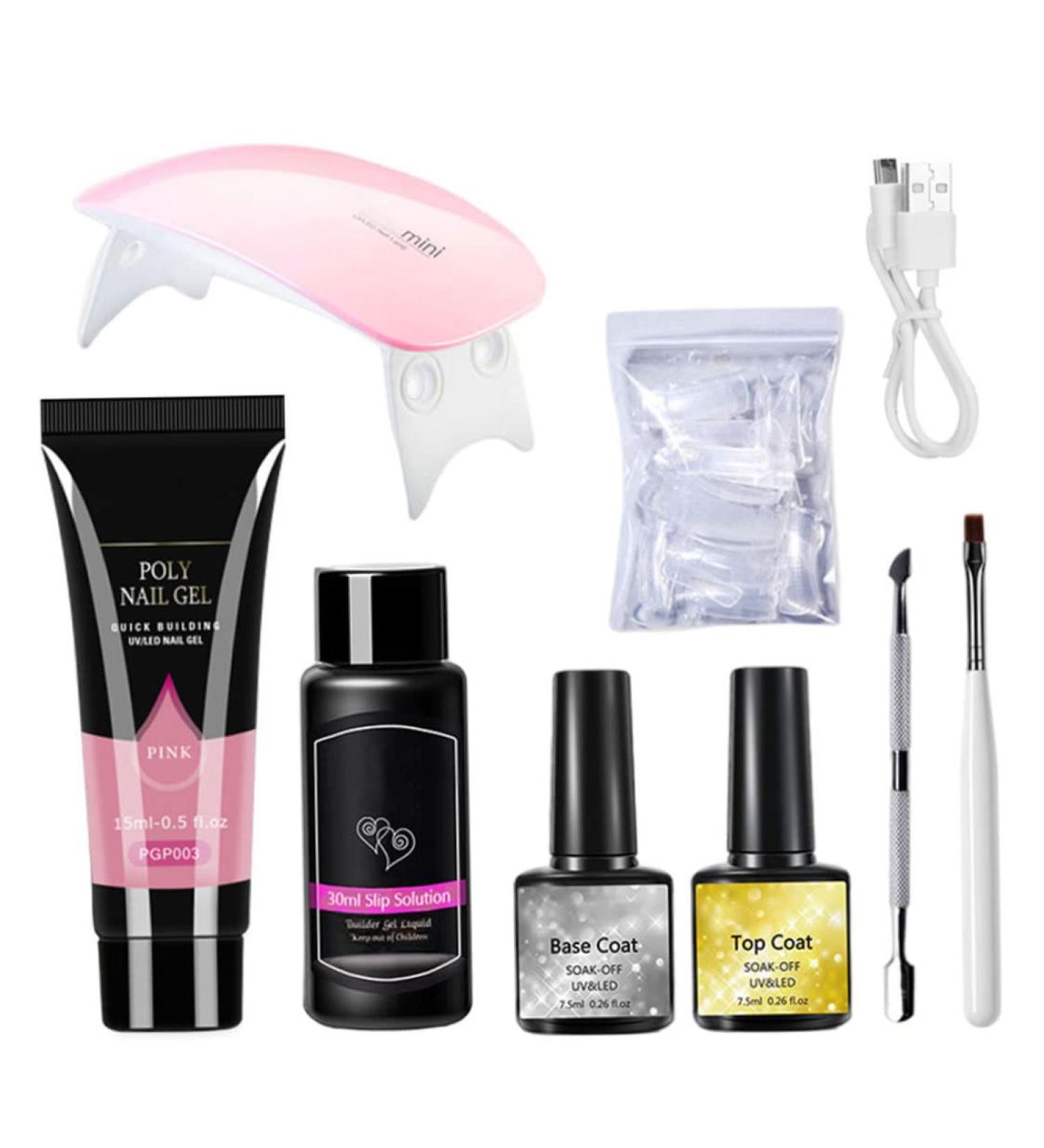 LOUMMRCY Polygel Nail Kit - All-in-One French Nail Set for Beginners | 8-Piece Nail Extension & Manicure Tools for DIY at Home - Buy Online on SooperMarket.com