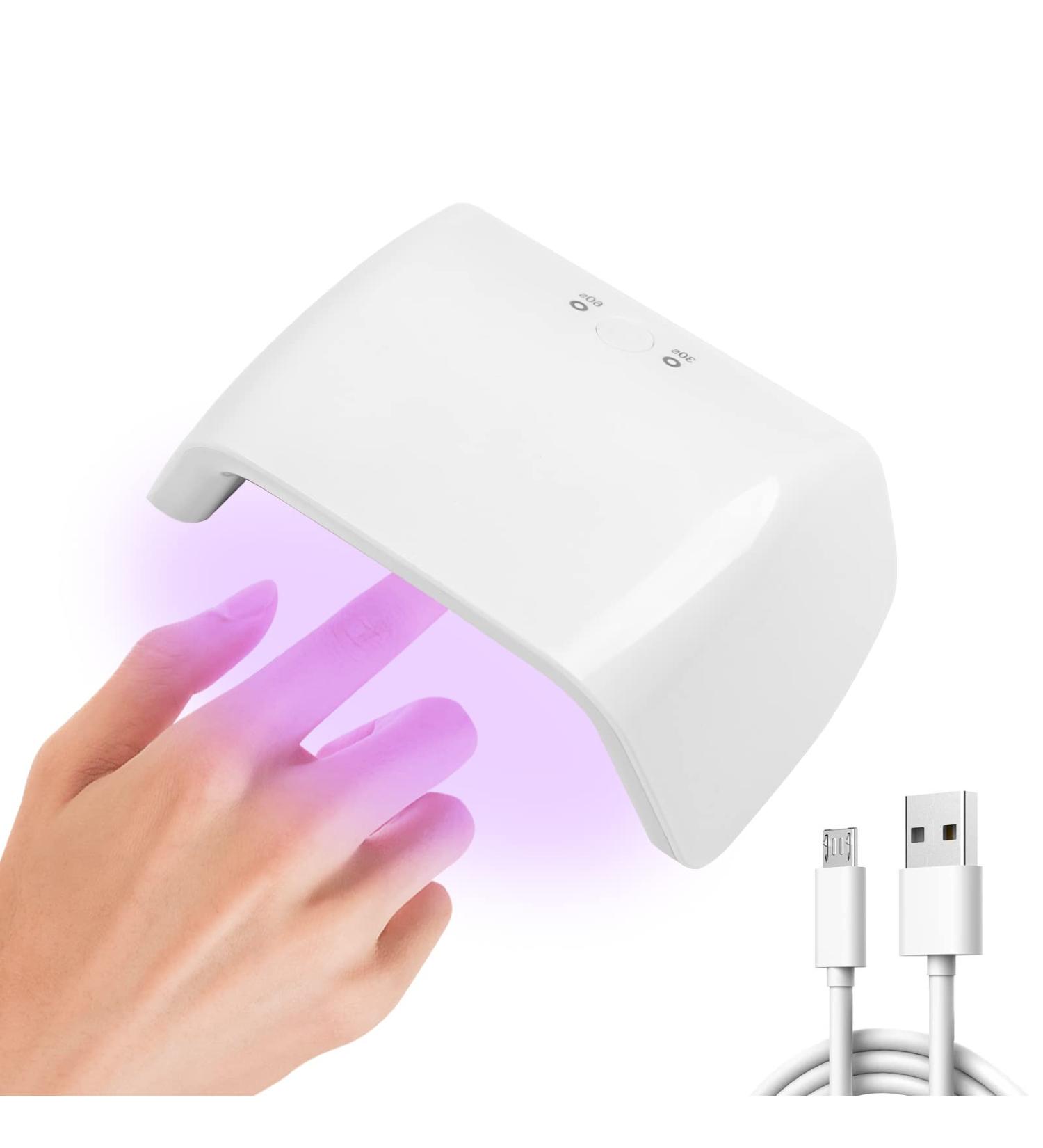 ANGNYA 30W UV Nail Lamp for Gel Nails - Professional Nail Dryer with 2 Timers - Portable UV Lamps for Nail Art at Home and Salons (White) - Buy Online on SooperMarket.com