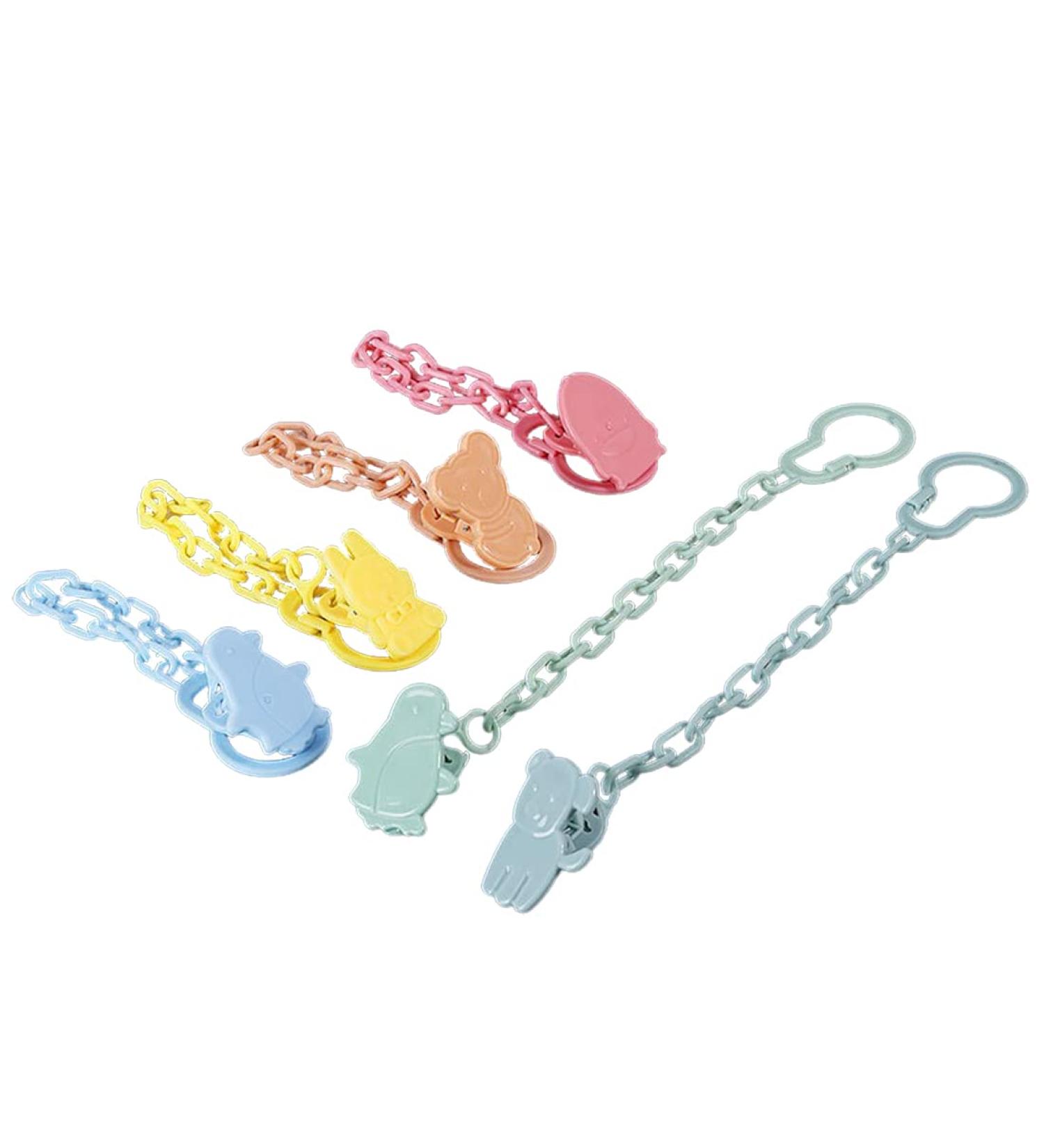 Zeayebsr Dummy Clips - 6 Pieces Lightweight Pacifier Anti-Drop Chain for Newborn Girls and Boys - Buy Online on SooperMarket.com