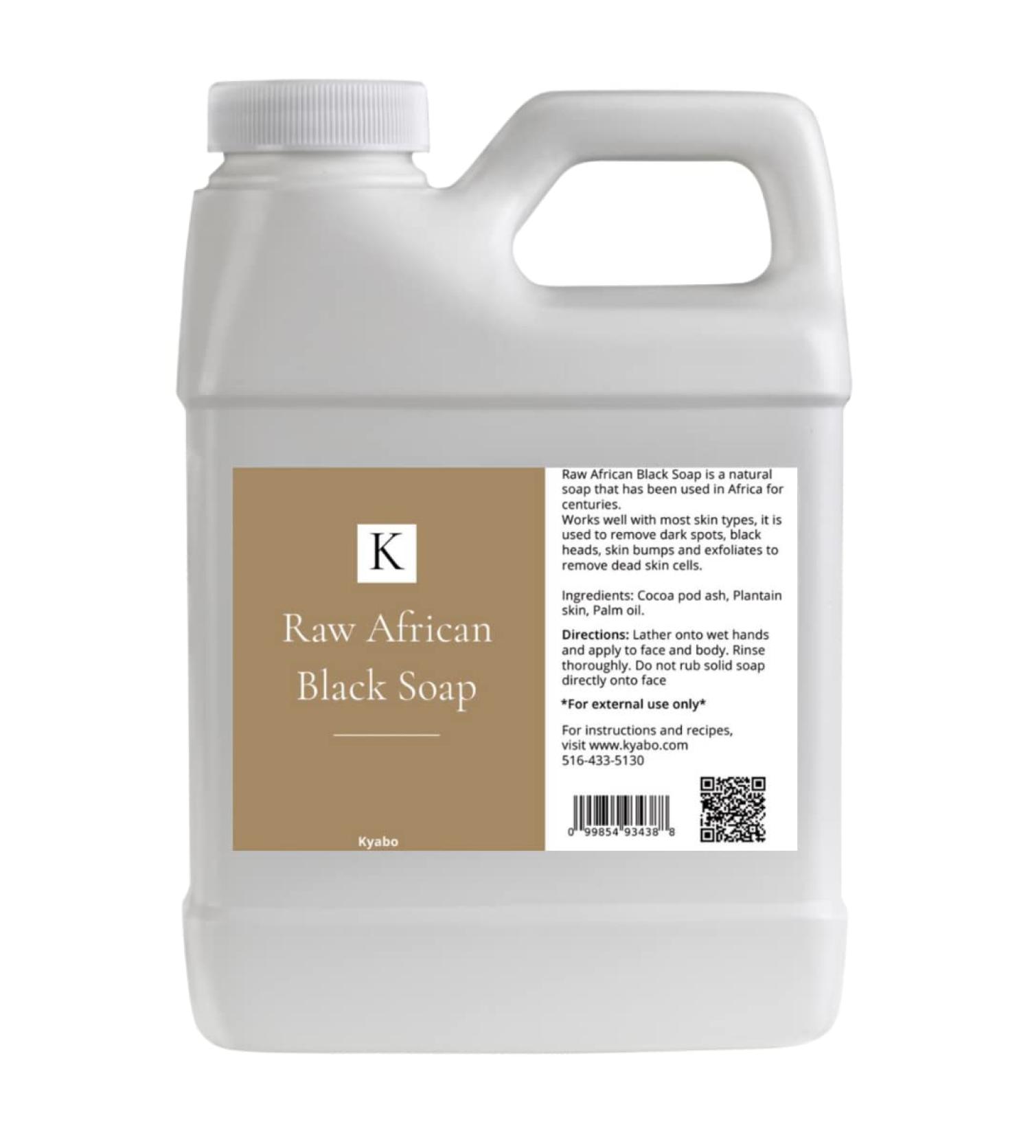 African Black Soap Liquid 32 oz | 100% Pure Organic Soap from Ghana | Natural Body Wash Face Cleanser Hair Shampoo & Conditioner - Buy Online on SooperMarket.com