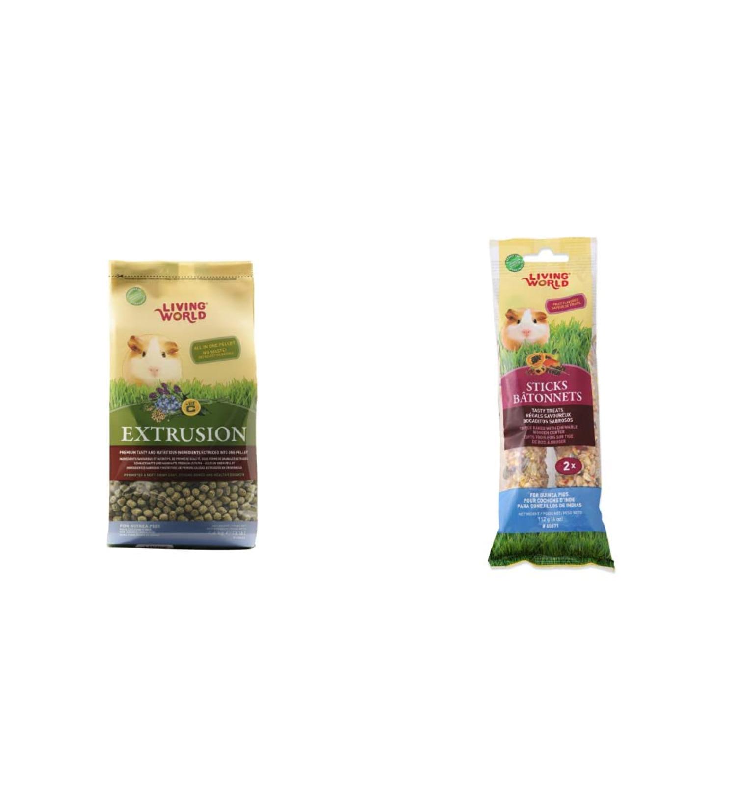 Living World Extrusion Guinea Pig Food 3.3-Pound & 60671 Guinea Pig Fruit Treat Sticks 4-Ounce - Buy Online on SooperMarket.com