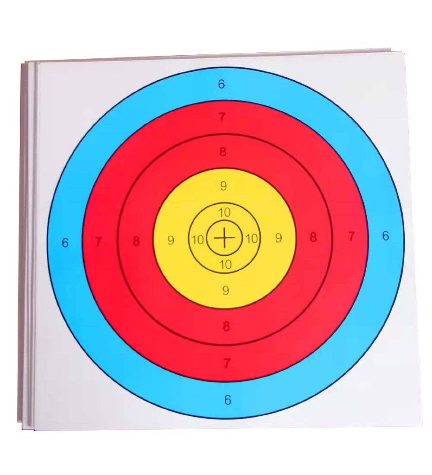SDCYOW 60/40/25pcs Archery Targets Paper Arrow Targets for Air-Soft BB Guns Air Rifles Shooting Accessories 16x16inch 5-Ring Paper Target Face Pack of 60