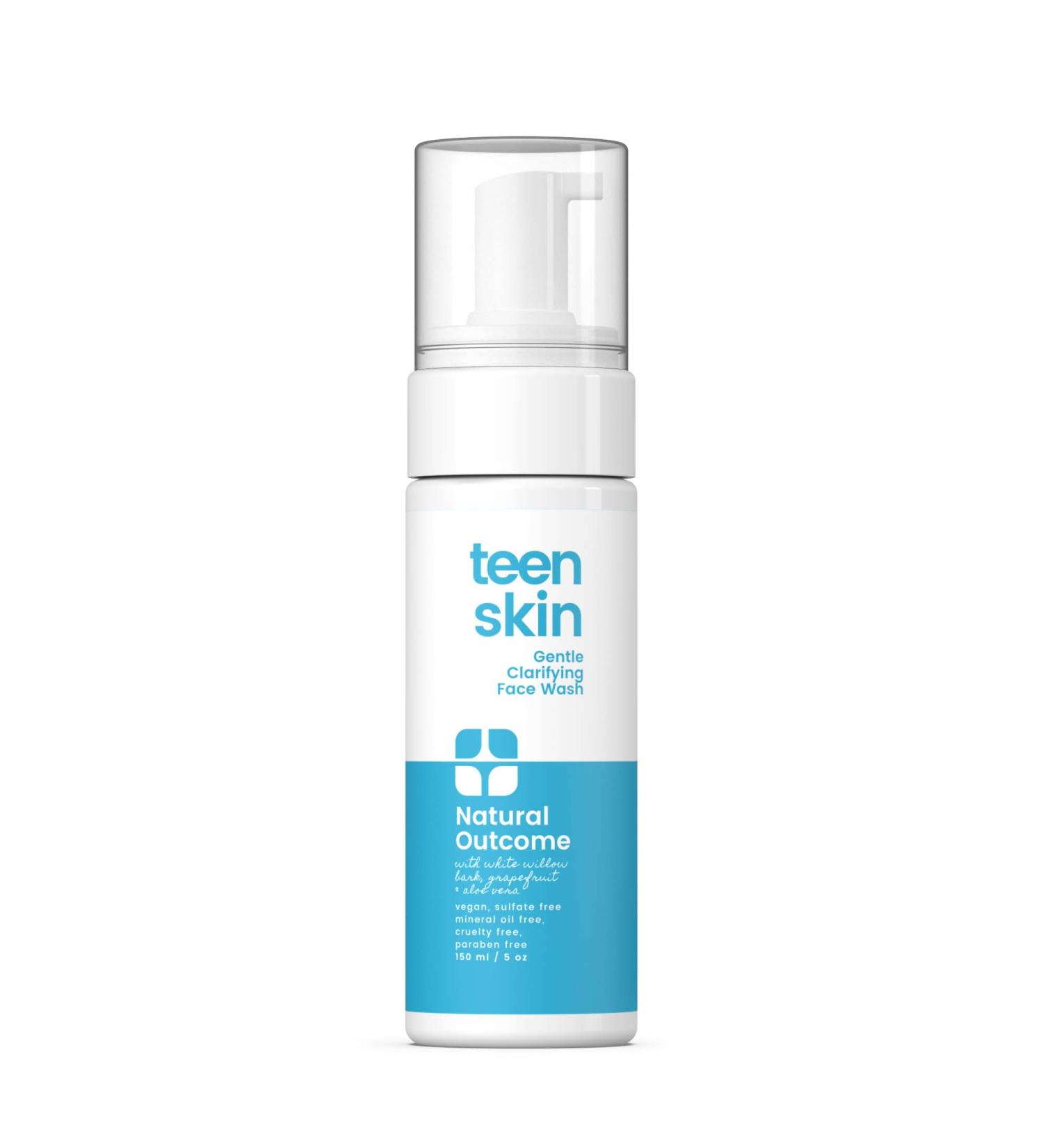 Teen Skin Face Wash - Gentle Foaming Facial Cleanser for Acne Prevention - Natural Ingredients - 5 oz - Buy Online on SooperMarket.com