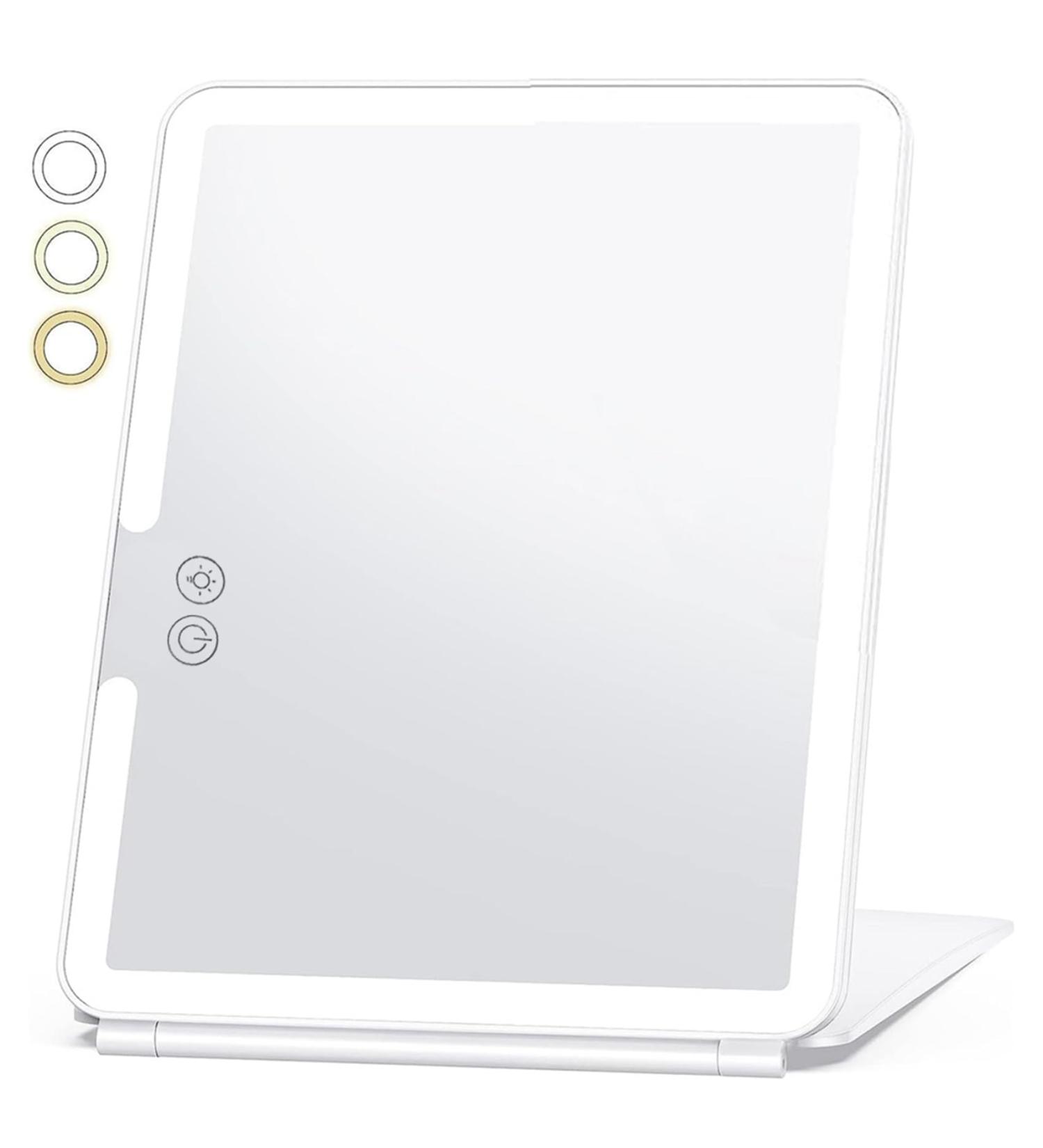 Torribala Travel Makeup Mirror Vanity Mirror Lights Travel Lighted Makeup Mirror with 10X Magnifying Mirror 3 Color Lighting Accessories for Women - Buy Online on SooperMarket.com