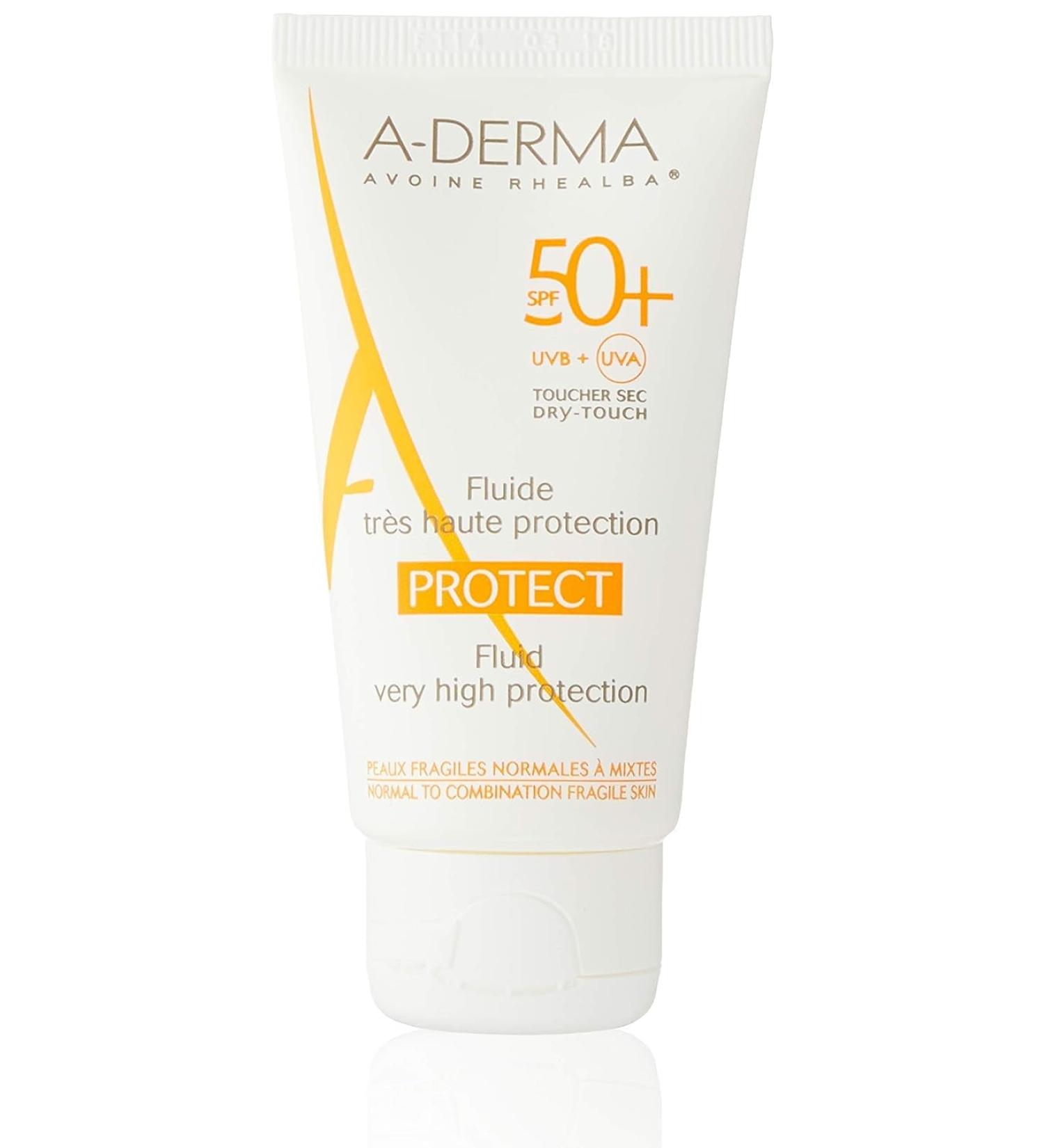 A-Derma Protect Fluid LSF 50+ | 40 ml | High SPF Sunscreen for Sensitive Skin | Buy Online Fast International Shipping - Buy Online on SooperMarket.com