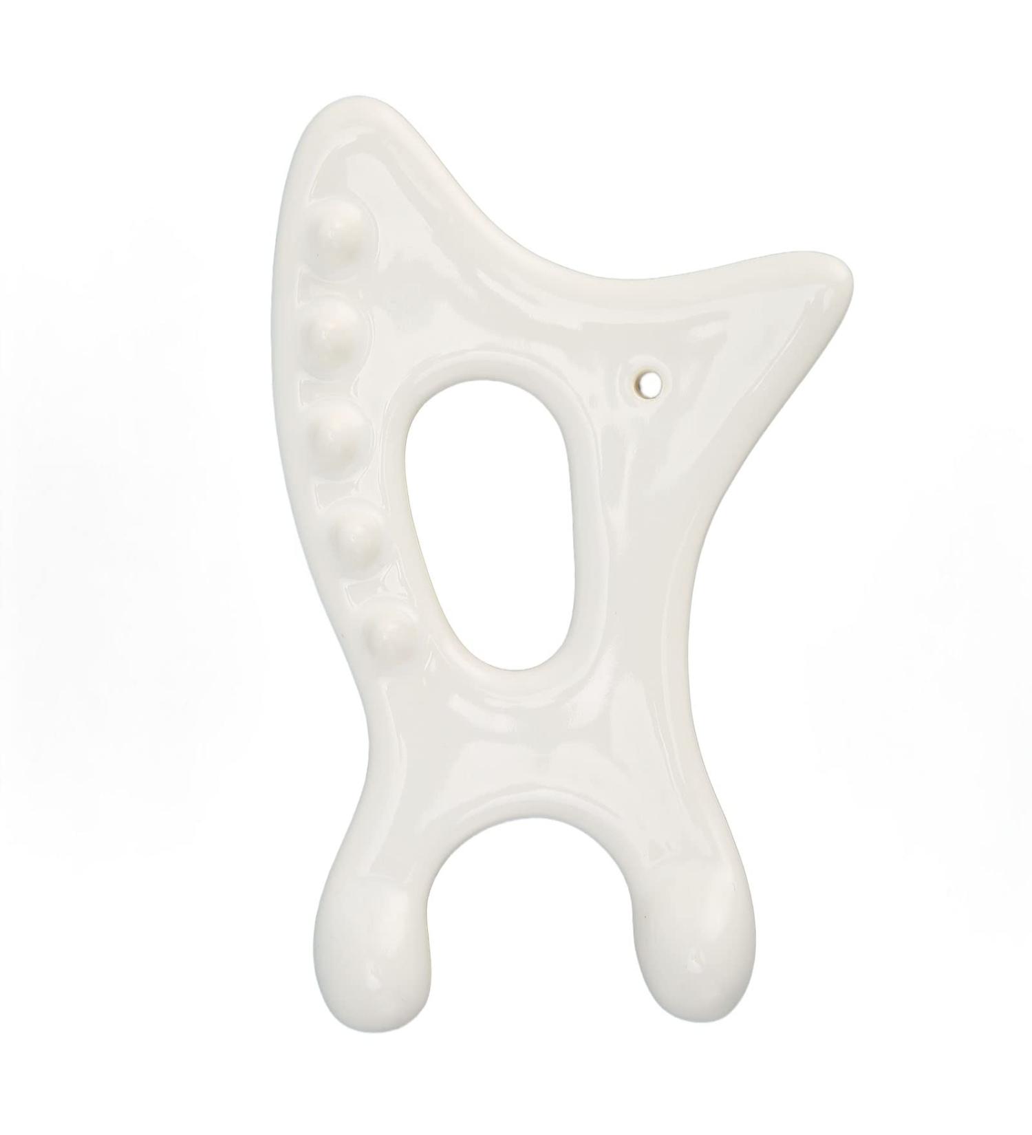 Ergonomic Ceramic Gua Sha Massager with Rounded Edges | International Shipping | Best Body Massage Tool - Buy Online on SooperMarket.com