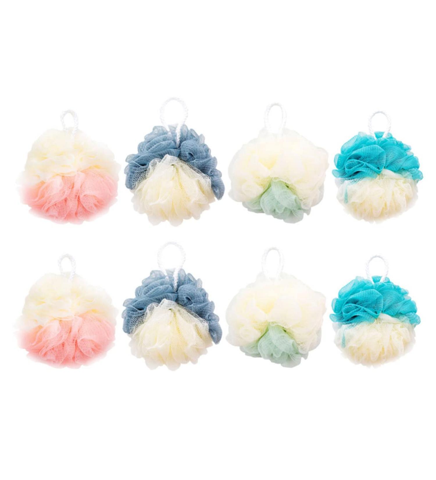 Buy Angoily 8pcs Color Matching Bath Ball Mesh Pouf & Men's Gloves - Soft Shower & Bath Scrubbers Perfect for Cleaning & Relaxation - Buy Online on SooperMarket.com