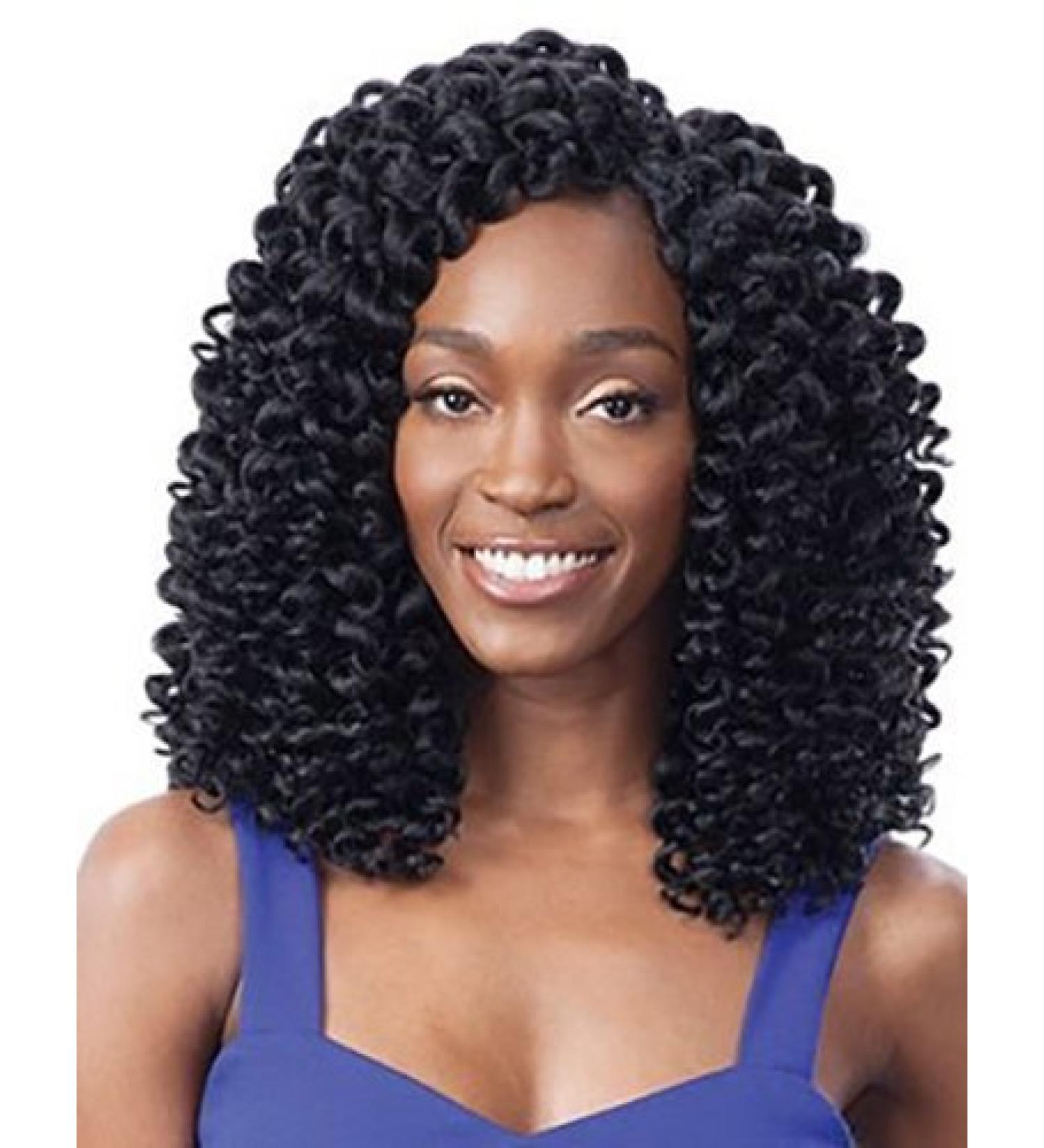 FreeTress Synthetic Hair Crochet Braids 2X Ringlet Wand Curl (1B) 1 Count (Pack of 1) 1B Off Black