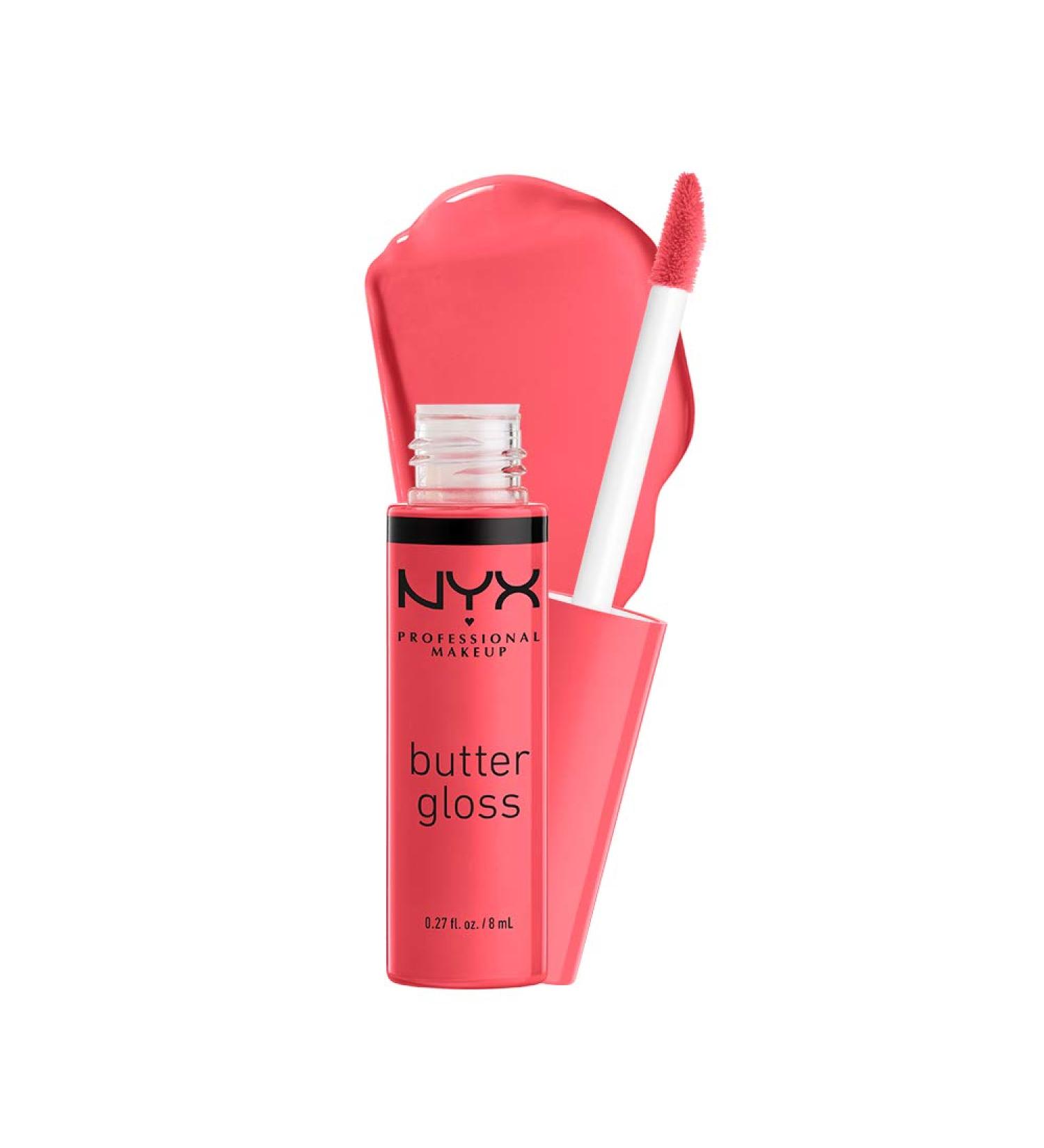 NYX Butter Gloss Sorbet - Vibrant Coral Lip Gloss 0.27 Fl Oz - Buy Online on SooperMarket.com