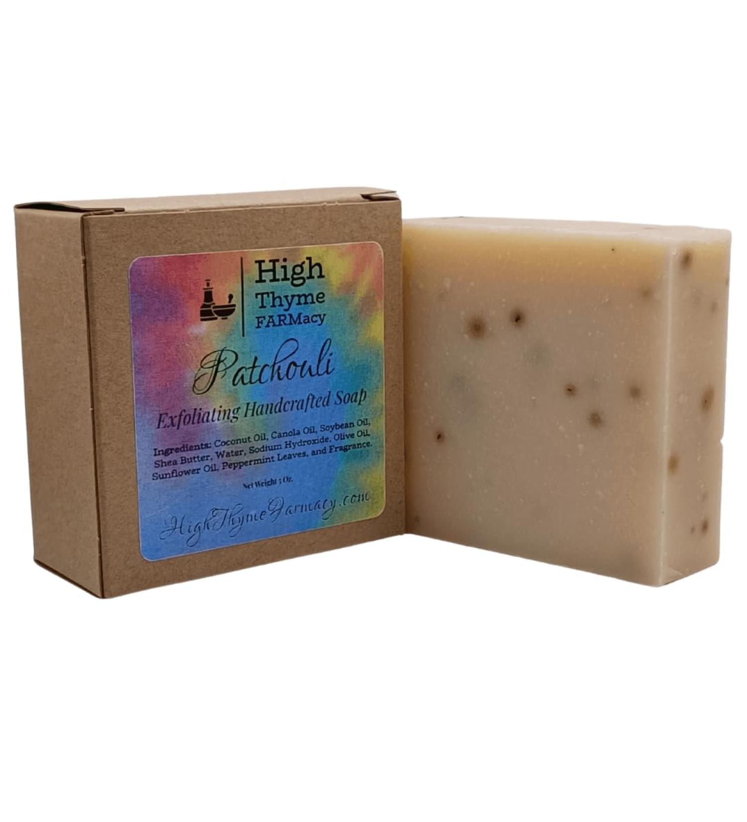 Buy All-Natural Patchouli Soap for Men - Handmade 5 Ounce Exfoliating Bar with Patchouli Oil & Peppermint Leaves - Premium Mens Soap for Refreshing Cleanse - Buy Online on SooperMarket.com