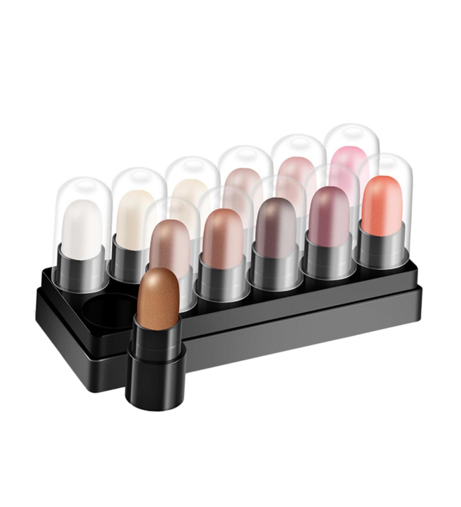 BELLIFFY 12pcs 12 Shadow Box Highlight Kit Eyeshadow Stick Pen Glitter Colored Pencils Plastic - Buy Online on SooperMarket.com