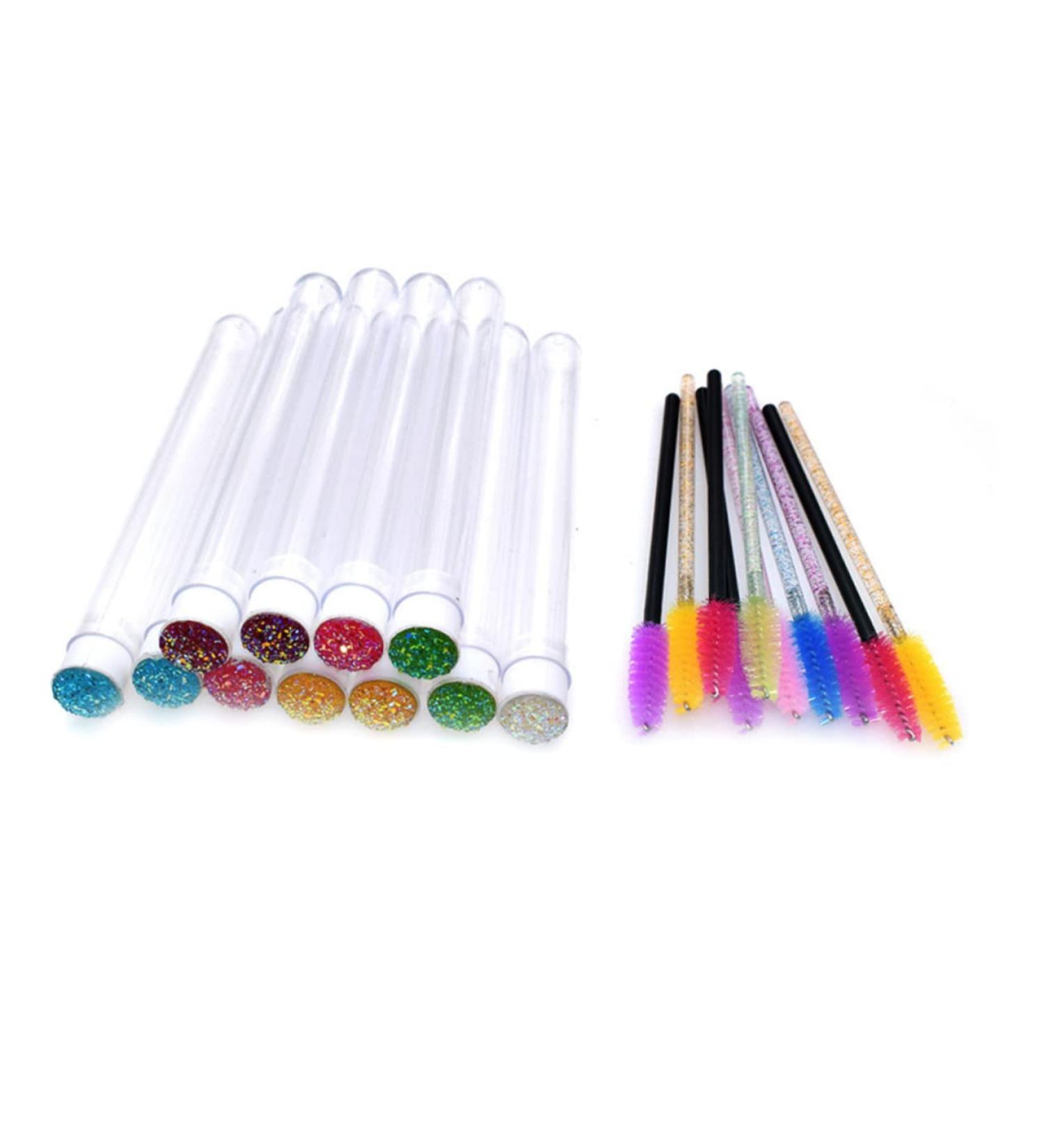 Mikinona Fake Eye Lashes 10pcs Hollow with Drill Eyelash Holder Colored Mascara Small Eyelash Brush Precision Tube Woman - Buy Online on SooperMarket.com