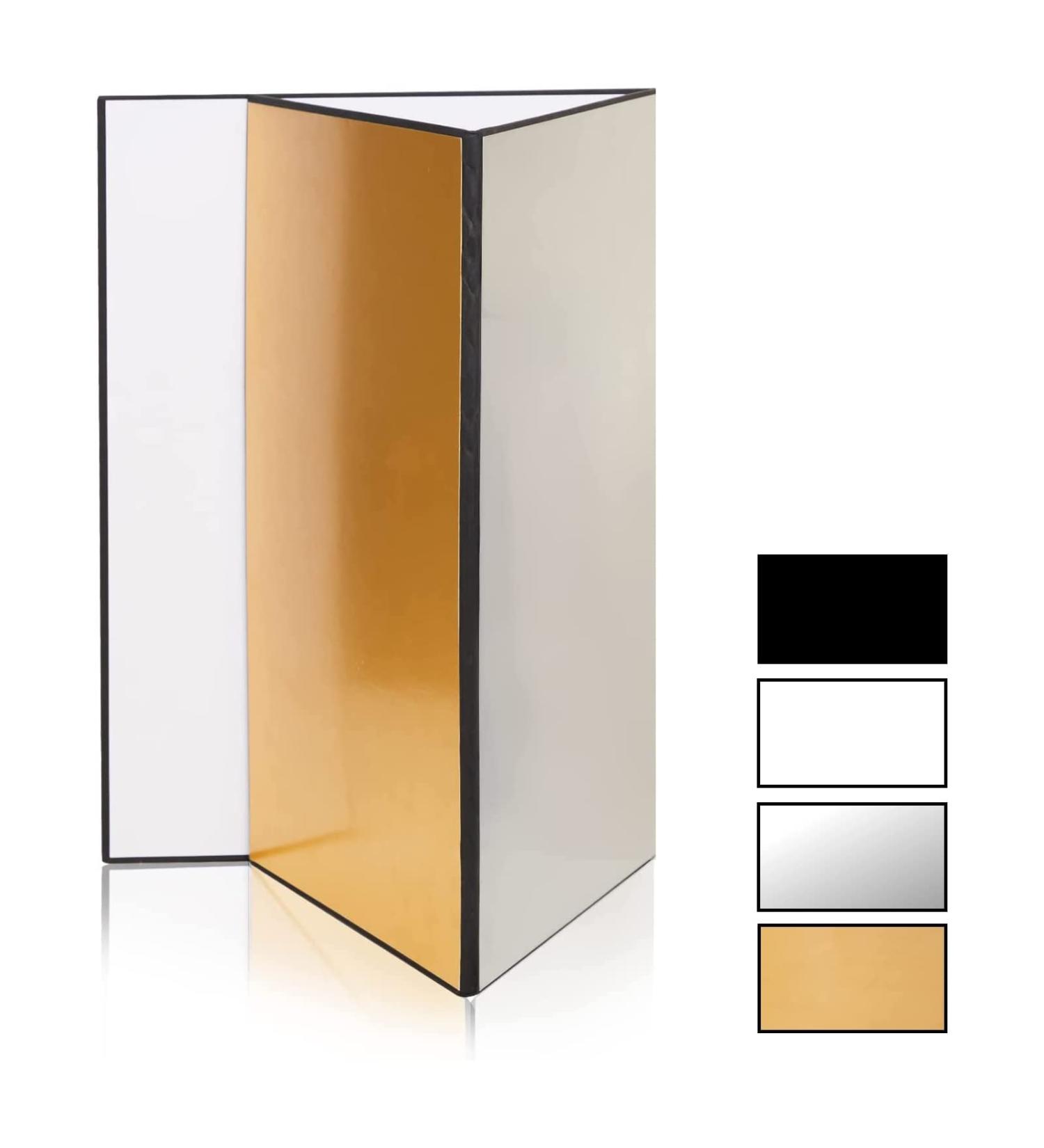 BEIYANG 4 in 1 Cardboard Light Reflector Set - 12x8 in White Black Silver Gold Matte Foil Absorb Thick Reflective Cardboard - Buy Online on SooperMarket.com