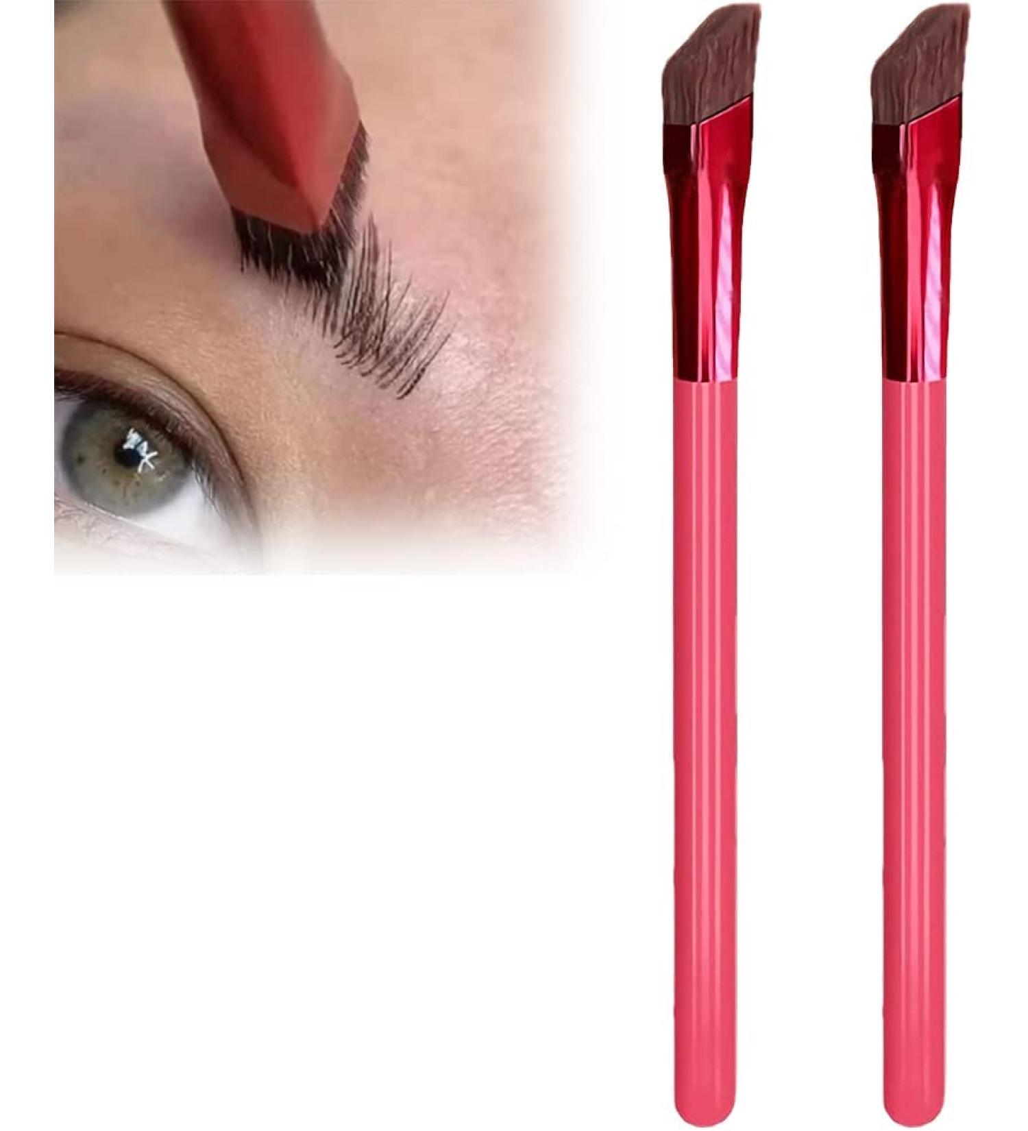 2Pcs Multi-Function Eyebrow Brush Set for Shaping and Concealing Eyes - Square & Angled Brushes - Buy Online on SooperMarket.com