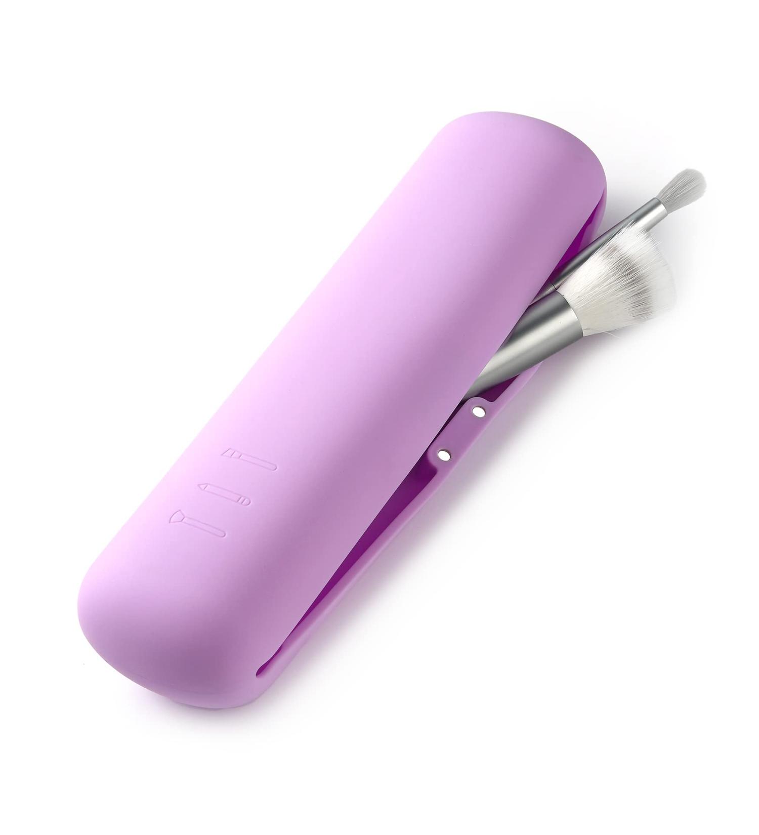FERYES Travel Makeup Brush Holder L Purple - Portable & Stylish Cosmetic Organizer for Easy Travel - Buy Online on SooperMarket.com