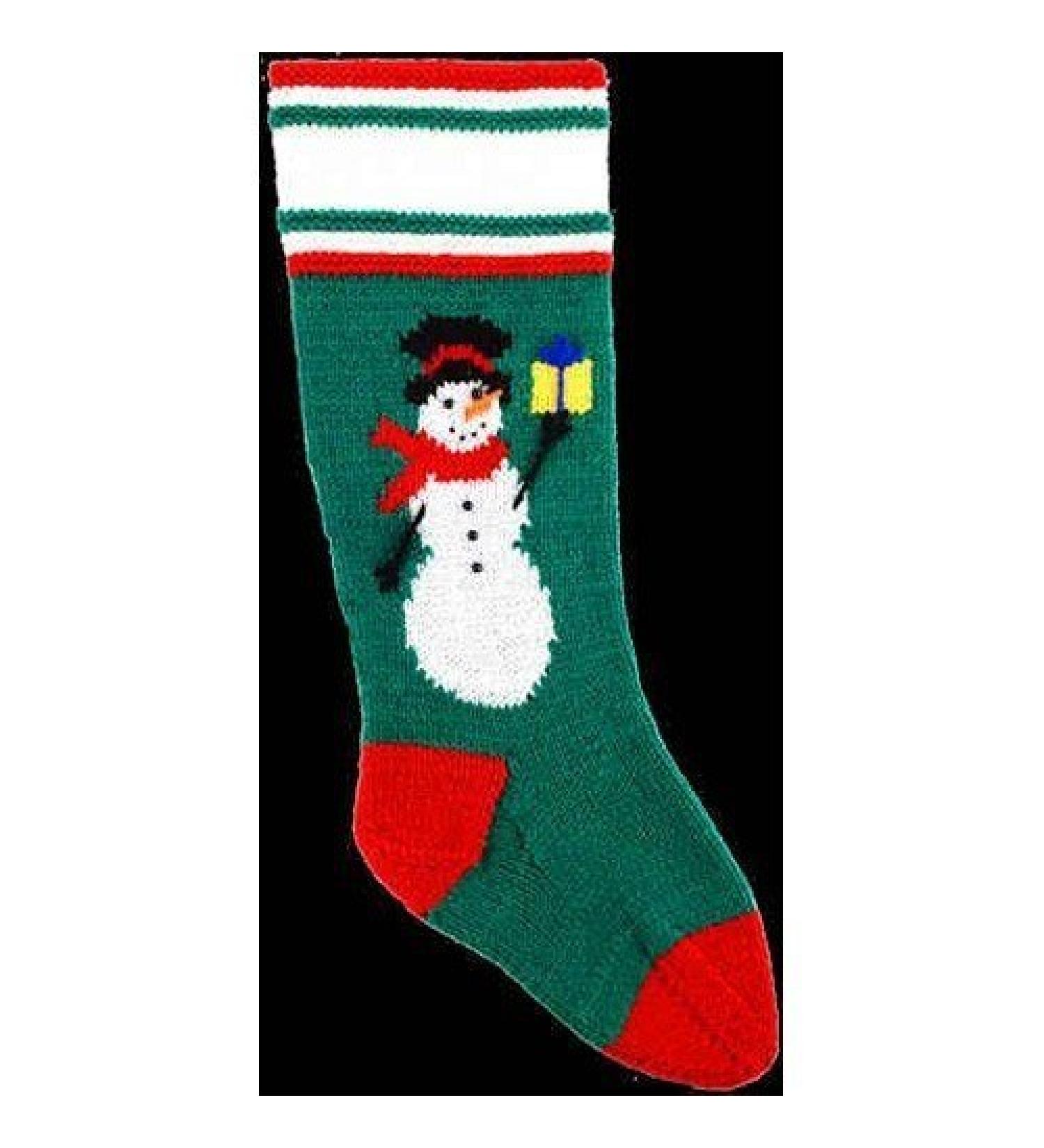DooLallies Christmas Stockings Kits for Knitting Snowman (Green)