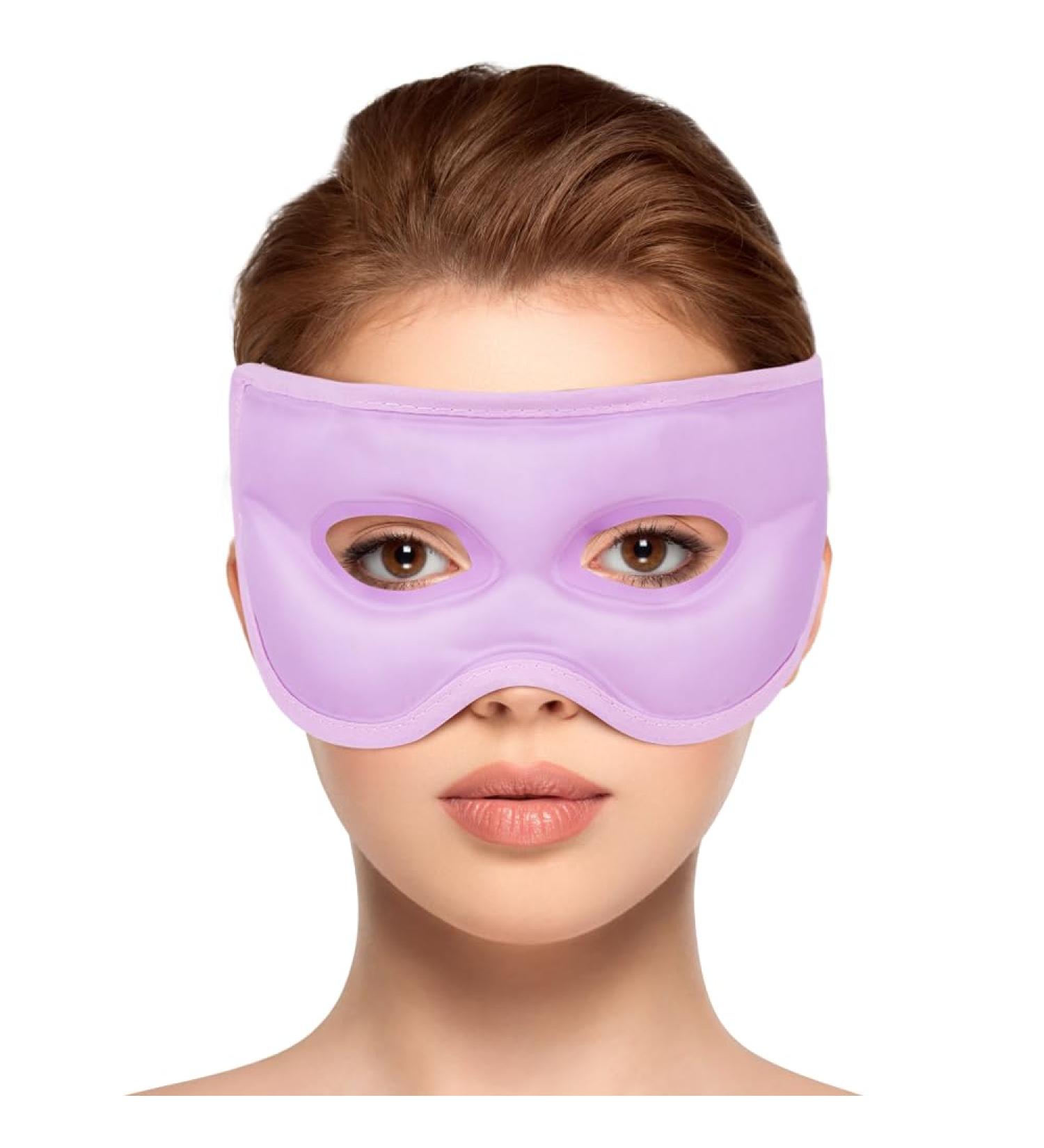 NEWGO Cold Eye Mask - Reusable Hot Cold Therapy Cooling Eye Mask for Puffy Eyes, Migraine, Dark Circles, Dry Eyes, Swollen Eyes, Sinus Pain - Light Purple - Buy Online on SooperMarket.com
