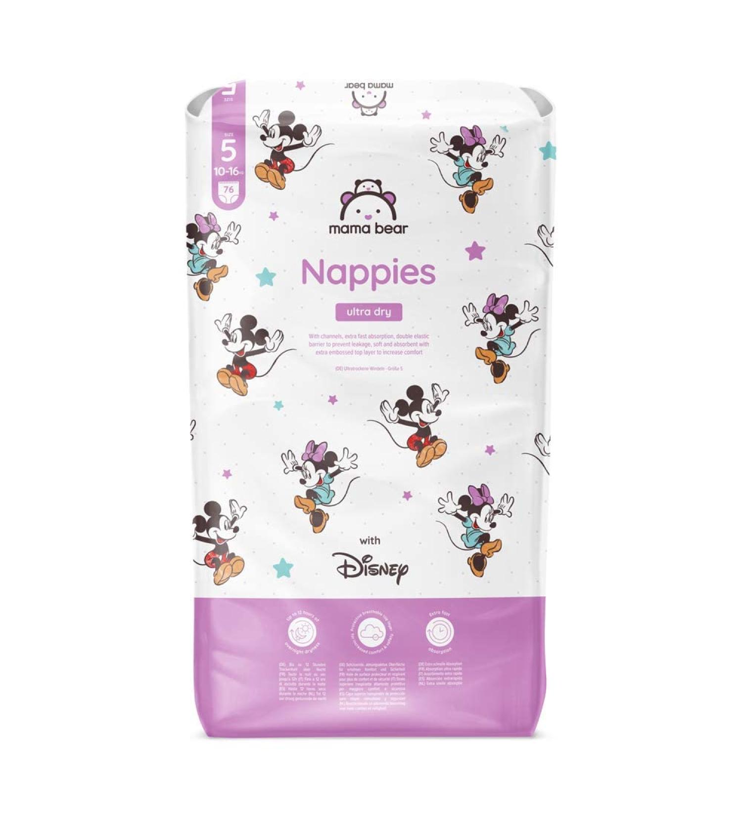 Buy Mama Bear Disney Ultra Dry Diapers Size 5 (10-16 kg) - 76 Count | Premium Comfort & Absorbency - International Shipping Available - Buy Online on SooperMarket.com