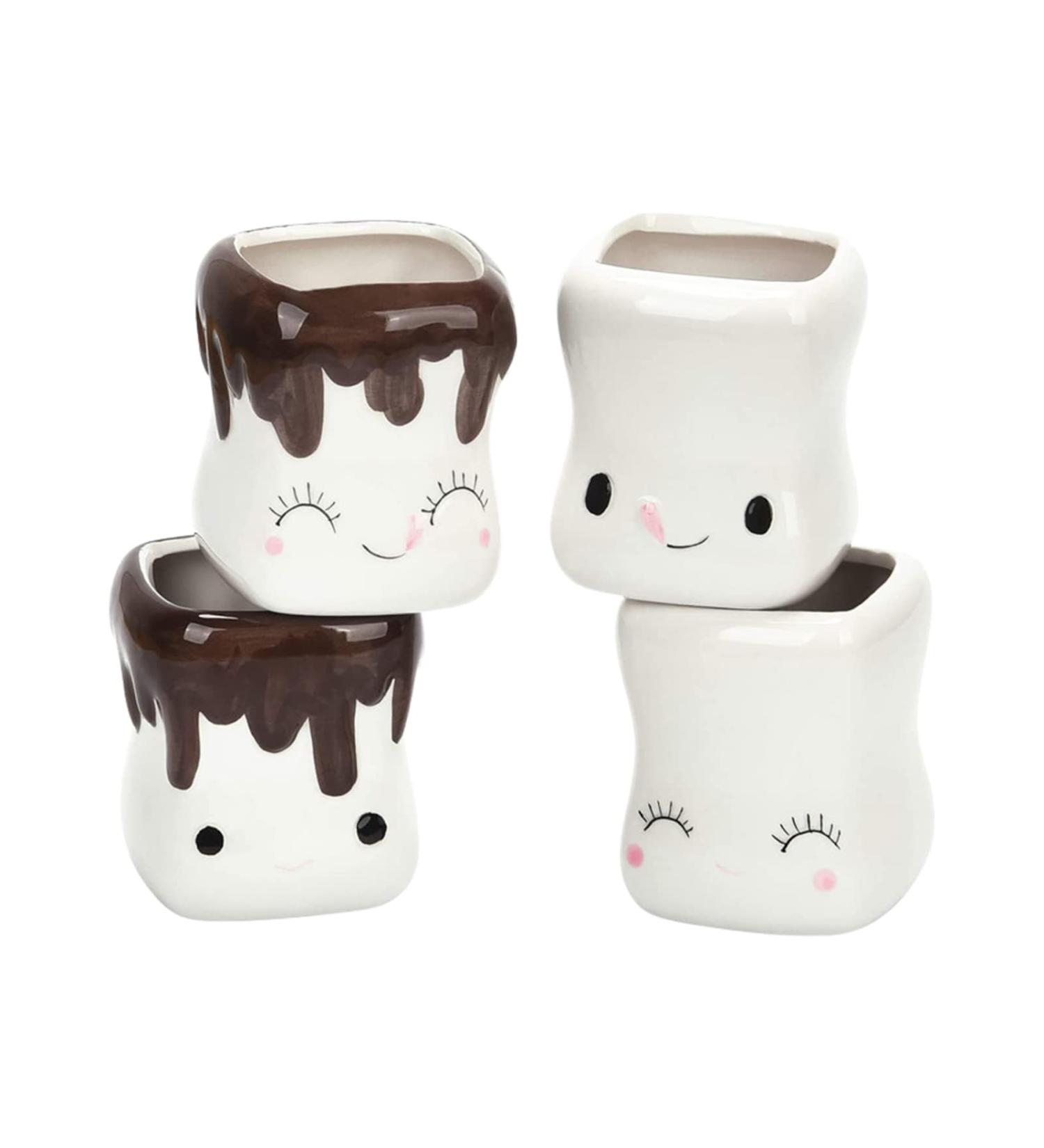 djuna Cute Marshmallow Cups Hot Chocolate Mugs Hot Cocoa Mugs Marshmallow Anniversary Wedding Christmas Valentine Birthday (no handle) #2 - Buy Online on SooperMarket.com