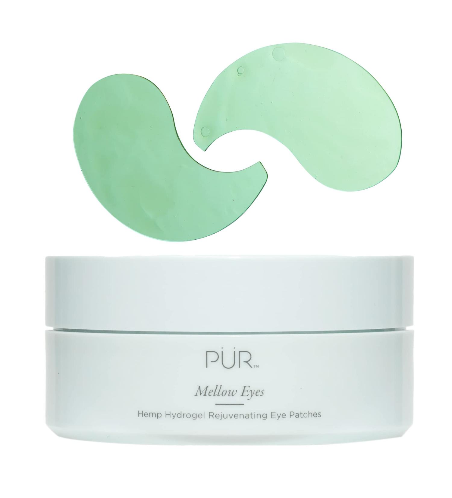PUR Mellow Eyes Hemp-Derived Eye Patches: Reduce Puffiness & Brighten Under Eye Area with Hemp Seed Oil, Green Tea Extract & Kiwi Fruit Extract - 30 Pairs (Cruelty & Gluten Free) - Buy Online on SooperMarket.com