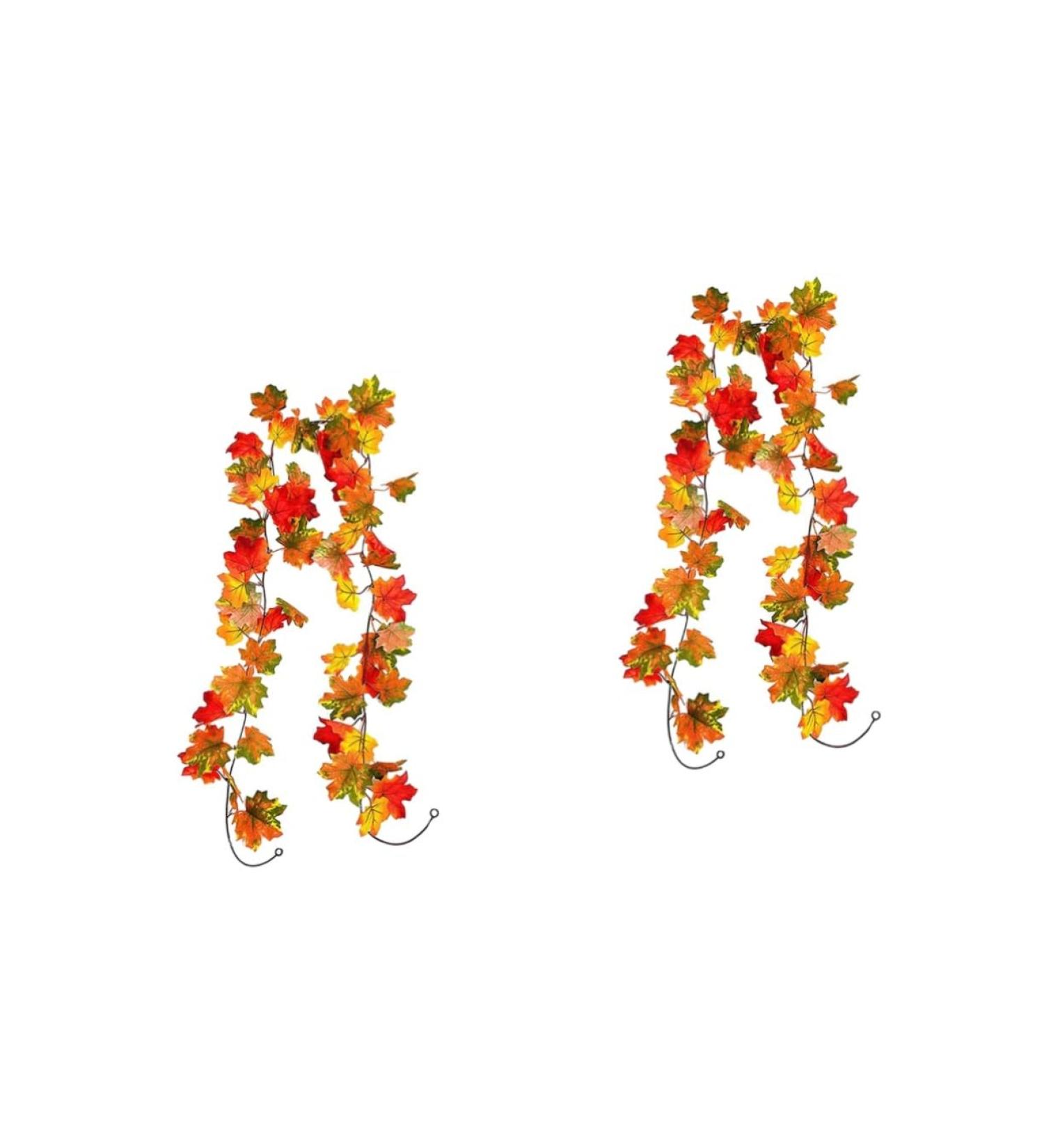 Cabilock 2 Pcs Simulated Maple Leaf Rattan Halloween Garland Maple Leaf Vines Silk Flower Artificial Ornament - Buy Online on SooperMarket.com