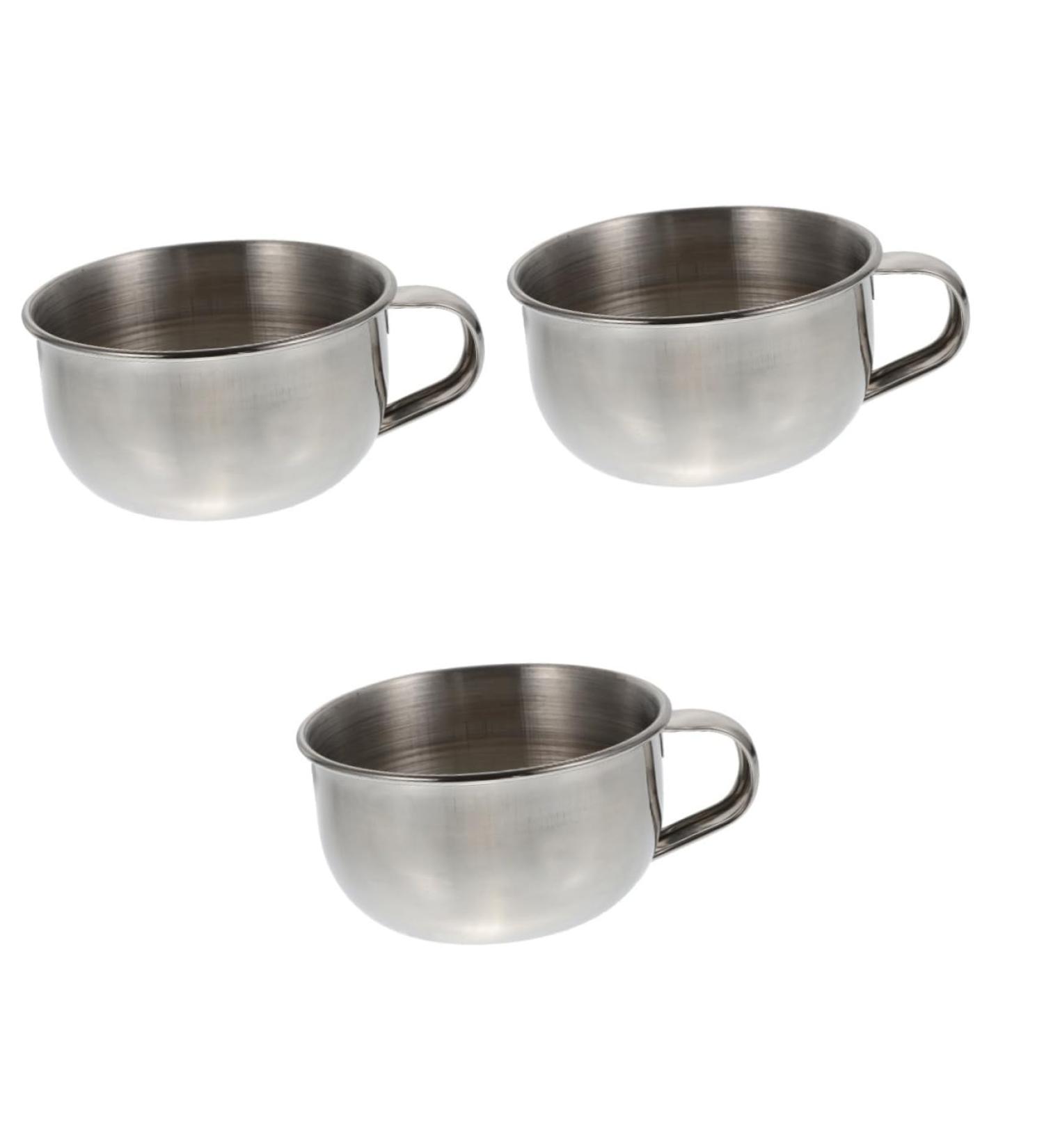 Minkissy 3-Piece Shaving Set - Metal Razor Bowl & Wooden Shaving Cup - Rustproof Steel Gift for Men - Buy Online on SooperMarket.com