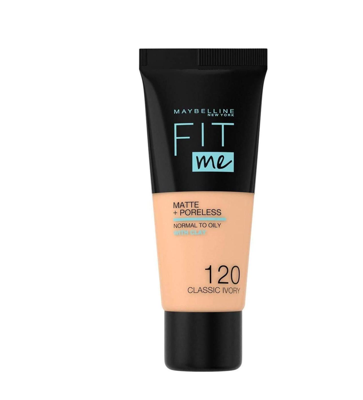 Maybelline New York Make Up Fit Me!Matte + Poreless Foundation matt and pore -purely all skin types No. 120 Classic Ivory 30 ml 1st piece 30 ml (1 Pack) No. 120 Classic Ivory