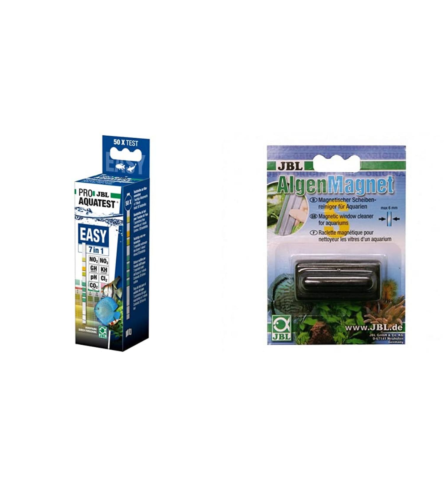 JBL Aquarium Water Test Strips & Cleaning Magnet Bundle - 50 Test Strips Proaquatest Easy 7-in-1 Algae Magnet S International Shipping Available - Buy Online on SooperMarket.com