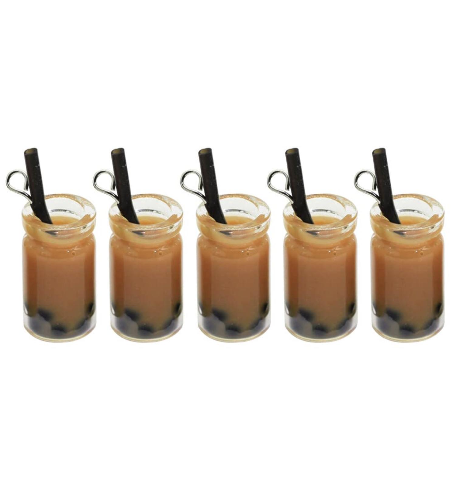 TEHAUX 20pcs Glass Pendant Tea Cup Charms Coffee Cup Photo Props Milk Tea Miss Drink Cup Three-dimensional Coffee 1X1.8CM - Buy Online on SooperMarket.com