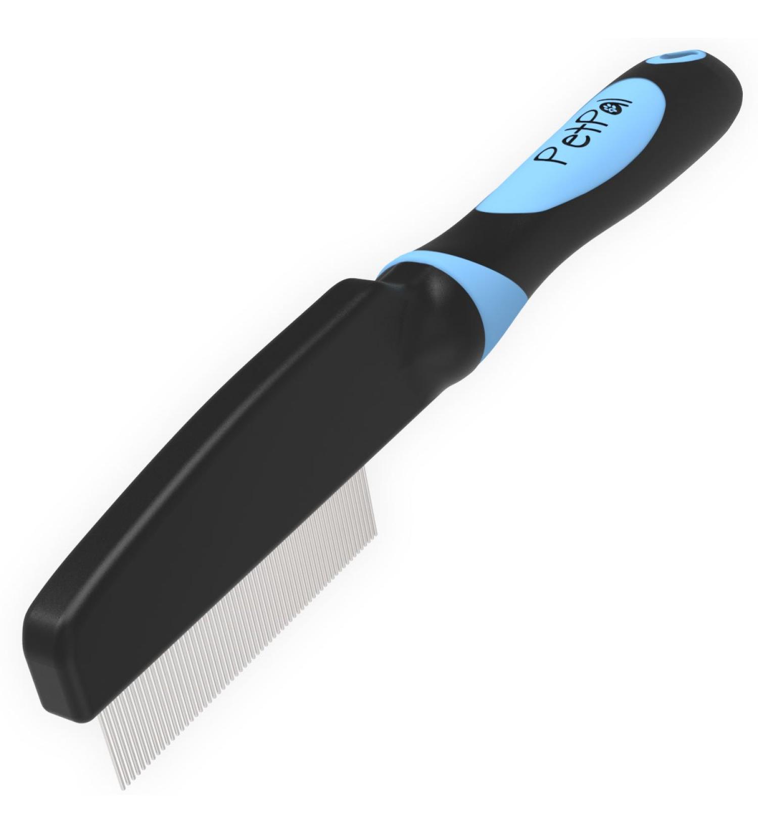 PetP l Flea & Dust Comb for Cats & Dogs | Effective against Vermin like Fleas Ticks Nits & Lice | Professional Salon Quality M Blue - Buy Online on SooperMarket.com