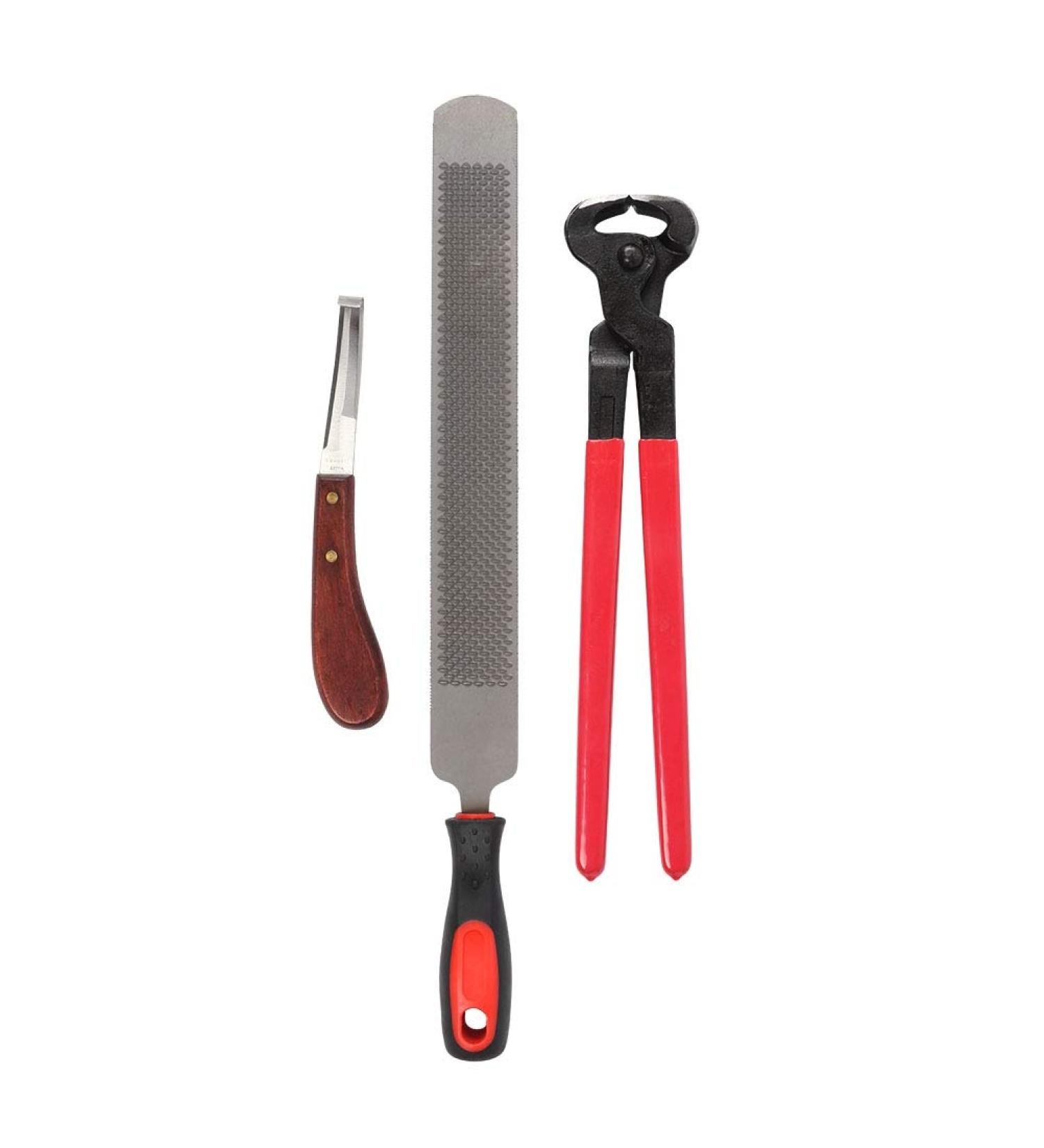 Nicoone Horse Farrier Hoof Trim Tool Kit | 3PC Professional Hoof Cutting Tongs & Horseshoe Care Accessories - Buy Online on SooperMarket.com