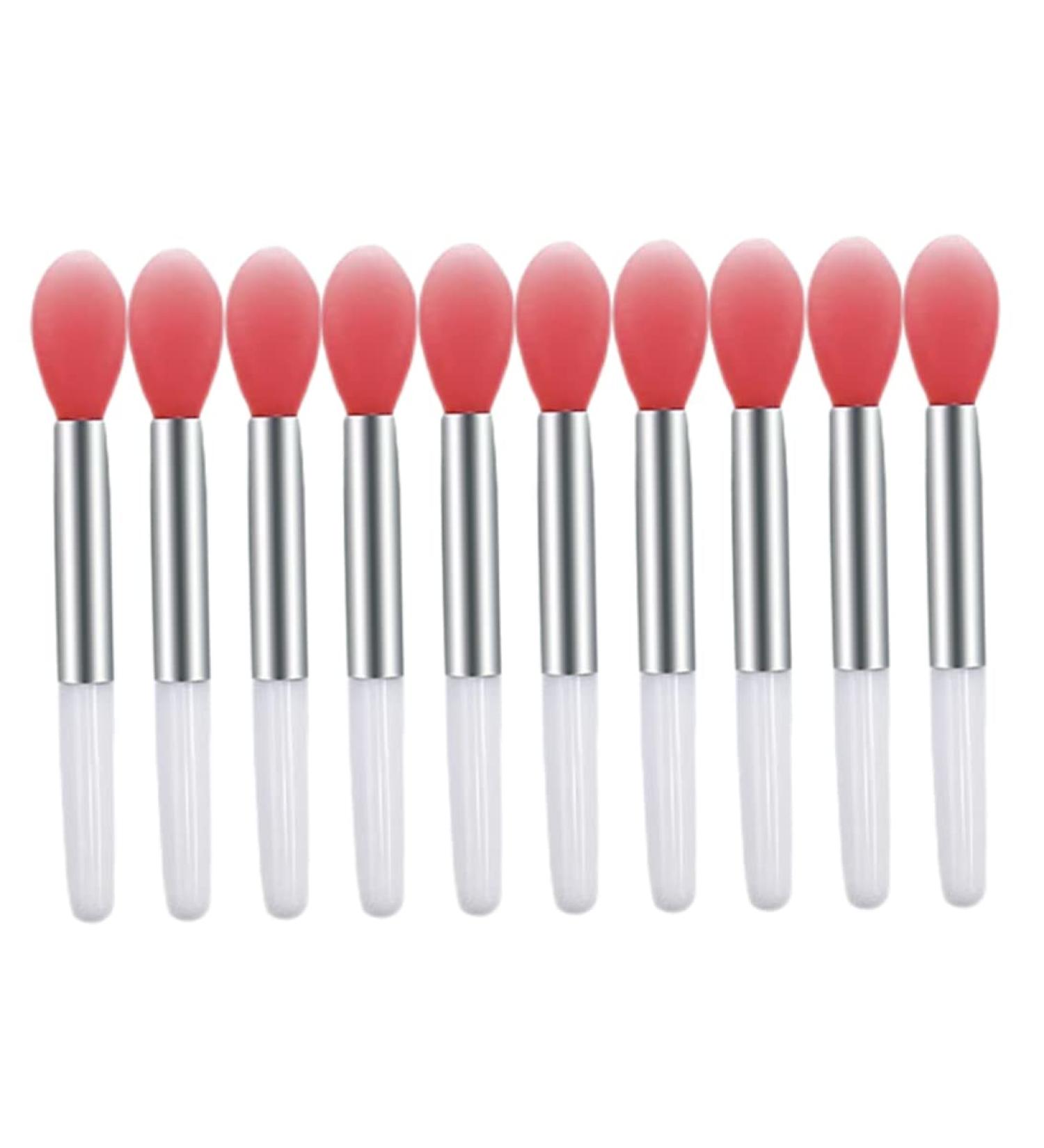 Silicone Lip Brushes Mini Lip Scrub Exfoliating Brush Reusable Lip Balm Applicators 10pcs for Lip Care Lip Gloss Lip Masks Eyeshadow Pink - Buy Online on SooperMarket.com