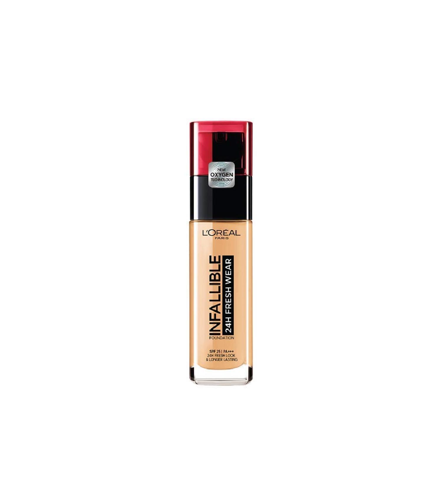 L'Oreal Paris Infallible 24hr Freshwear Liquid Foundation - 30ml | Radiant Sun 250 Color | Long-Lasting Formula - Pack of 1 - Buy Online on SooperMarket.com
