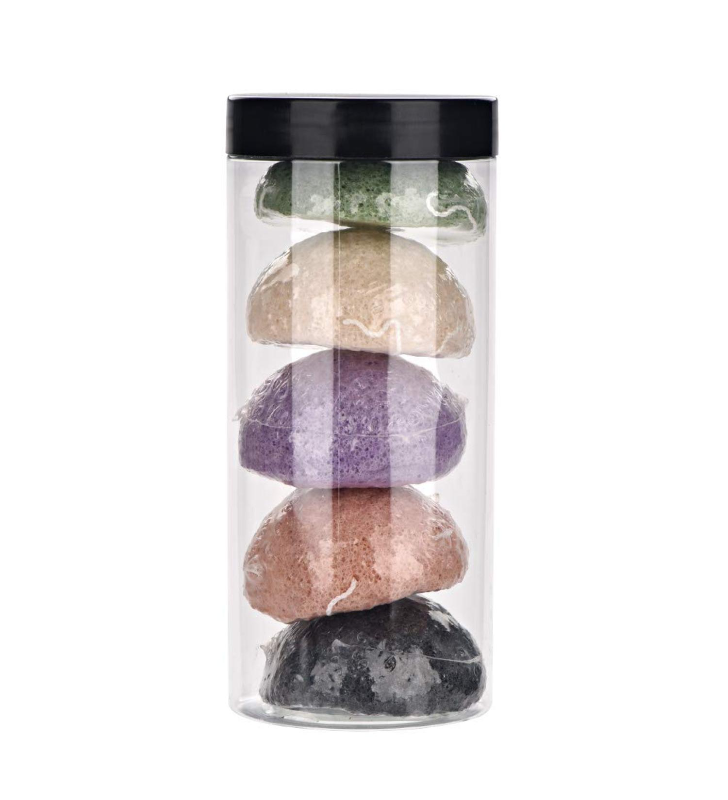 5 Colors Round Konjac Wash Face Flutter Natural Facial Care Cleansing Gently Facial Puff for Home Gift - Buy Online on SooperMarket.com