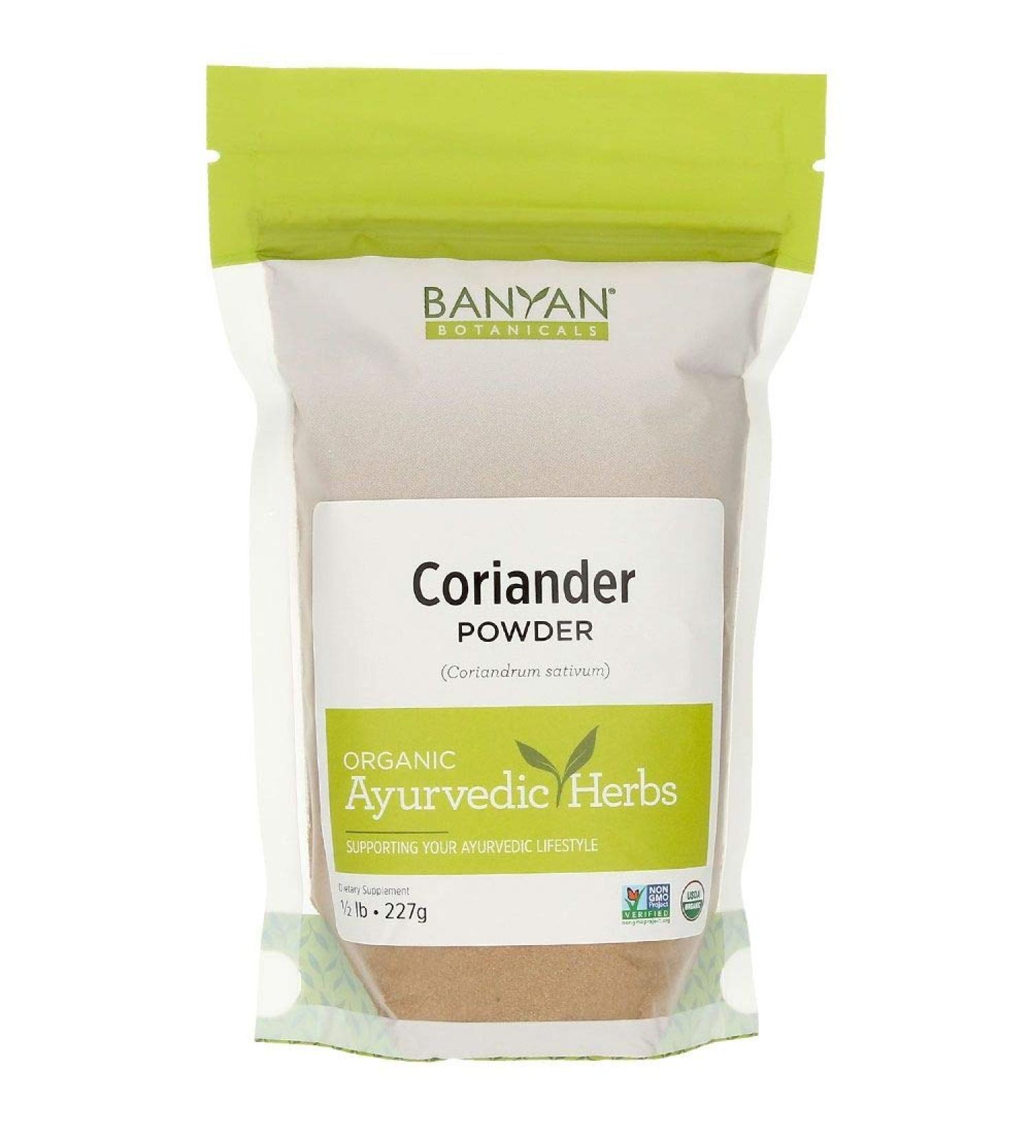 Banyan Botanicals Organic Coriander Powder 8oz - Promotes Healthy Digestion - Cooling Spice - 1/2 lb Pack - Buy Online on SooperMarket.com