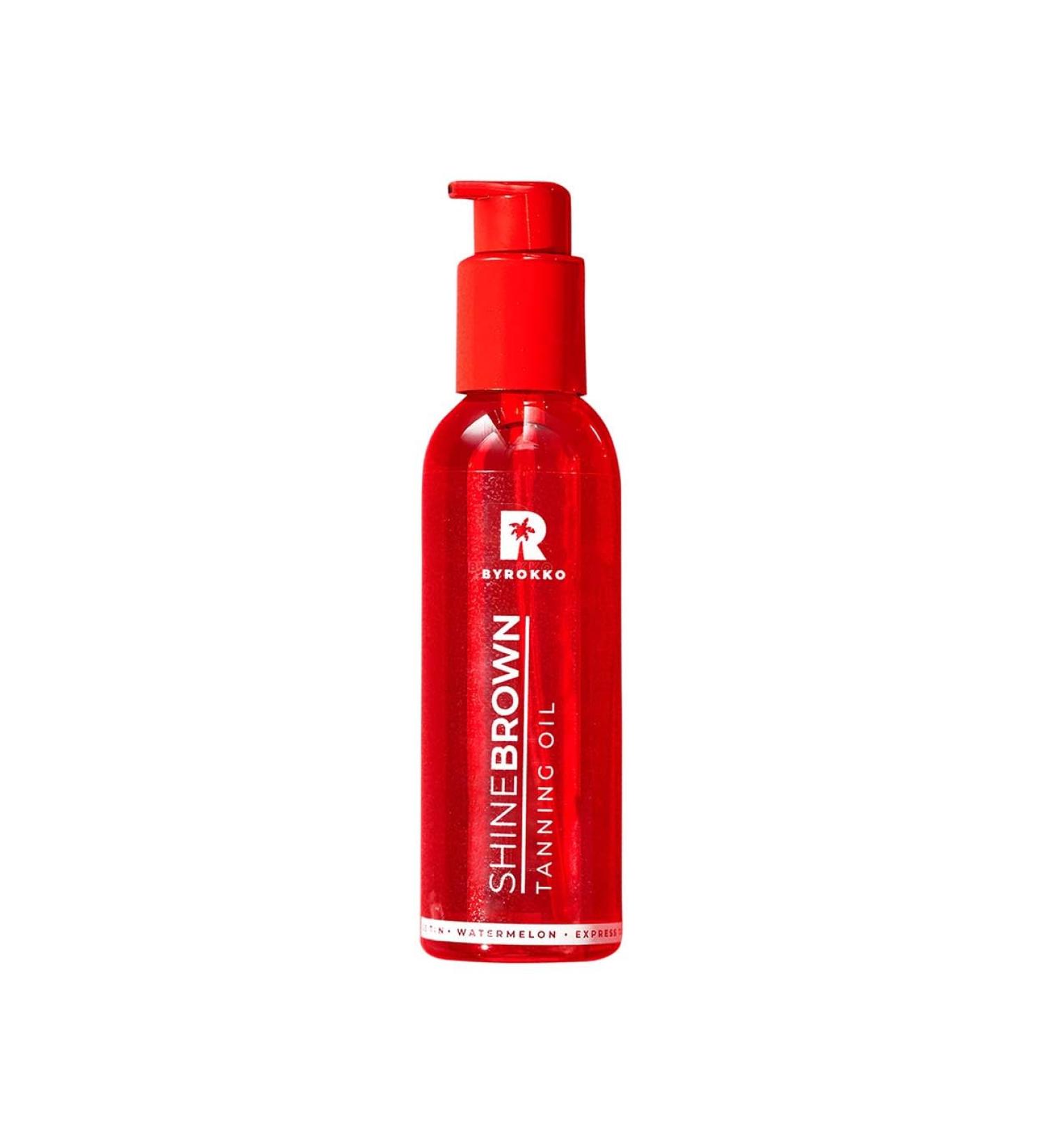BYROKKO Shine Brown Watermelon Tanning Accelerator Oil (145ml) Premium Oil for Turbo Tan Sun and Solarium Fastest Most Efficient Tanning Oil